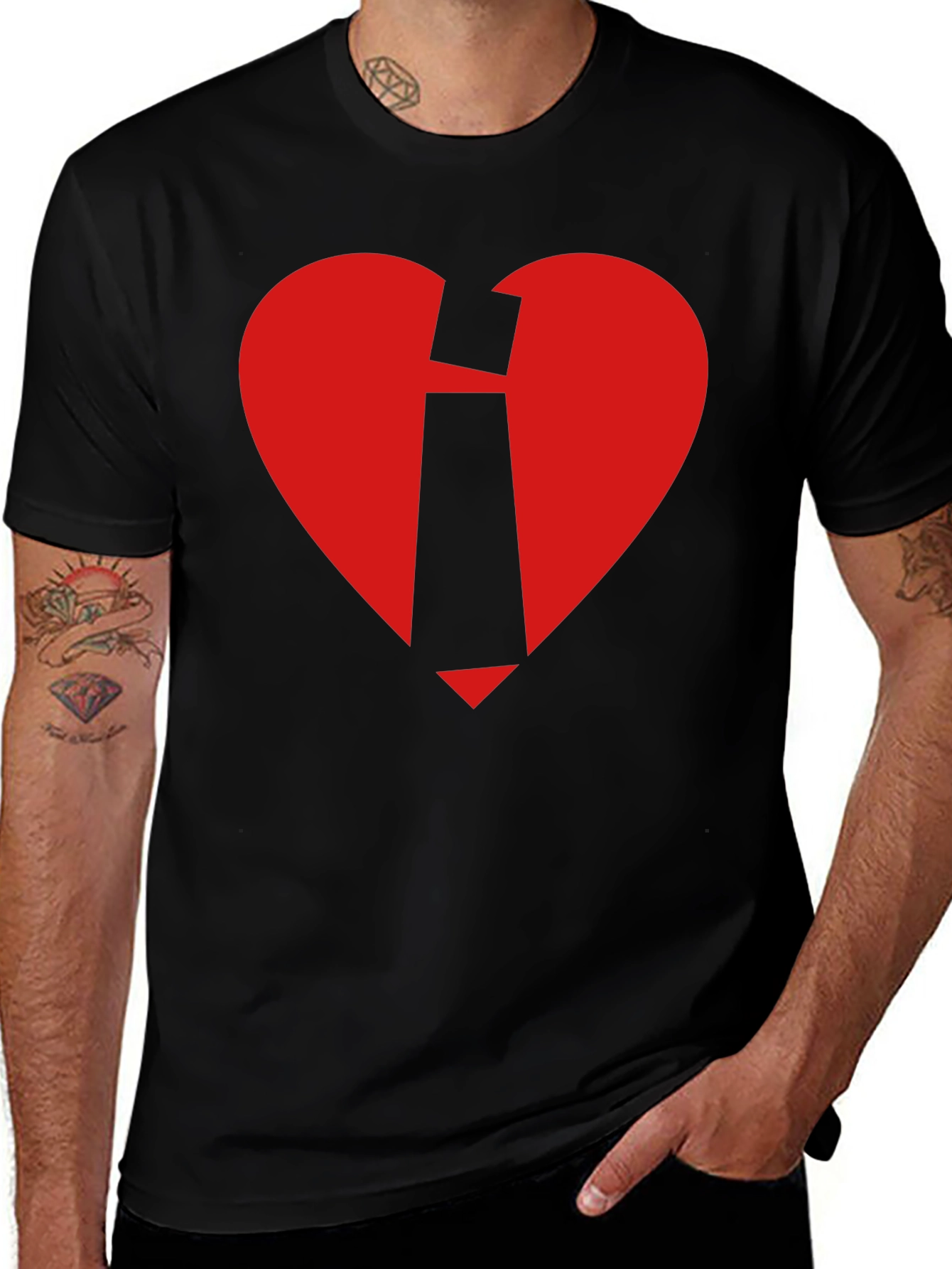 Broken Heart Logo Black Tee