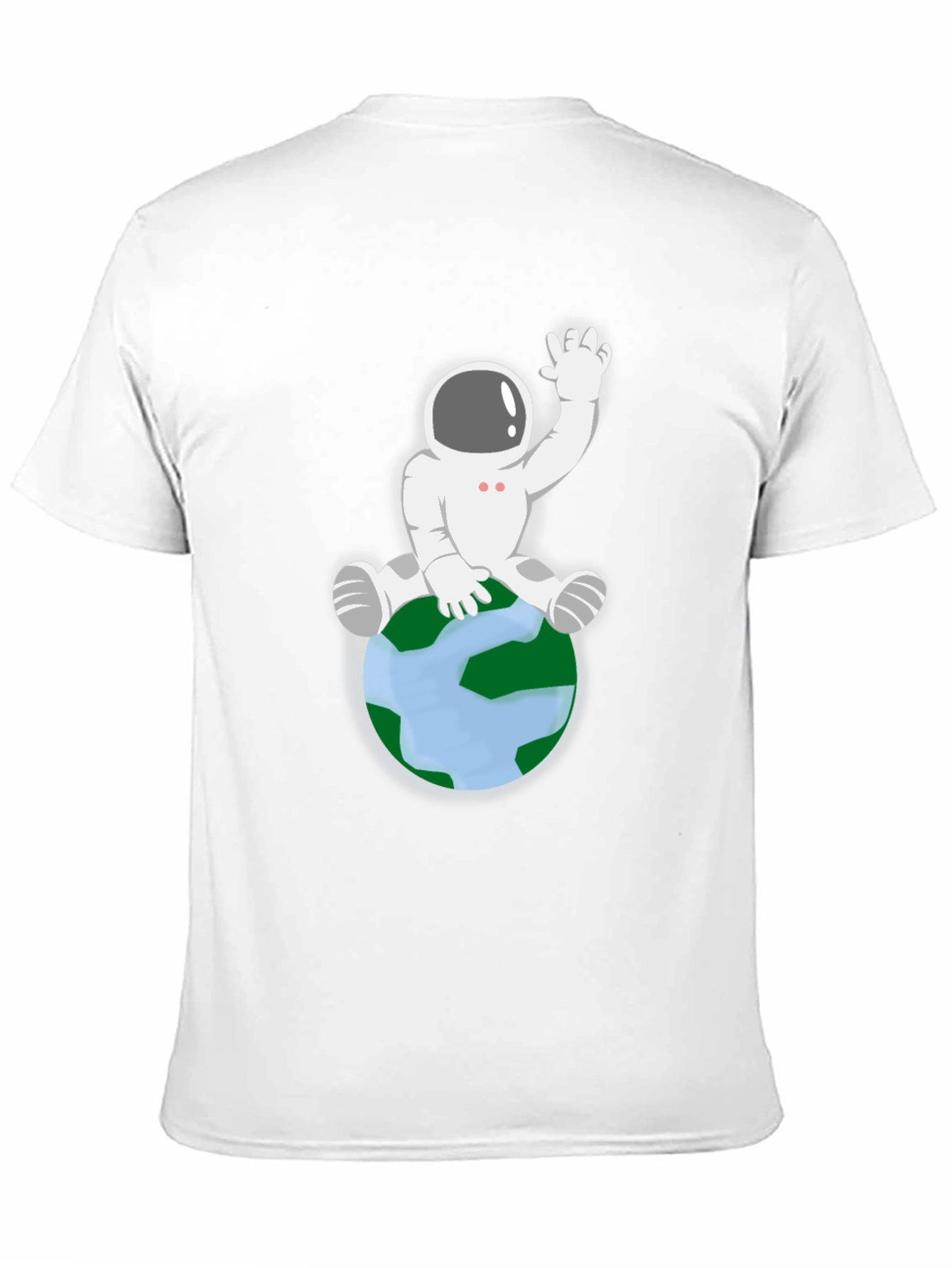 Astronaut Sitting on Earth Graphic Tee - Black
