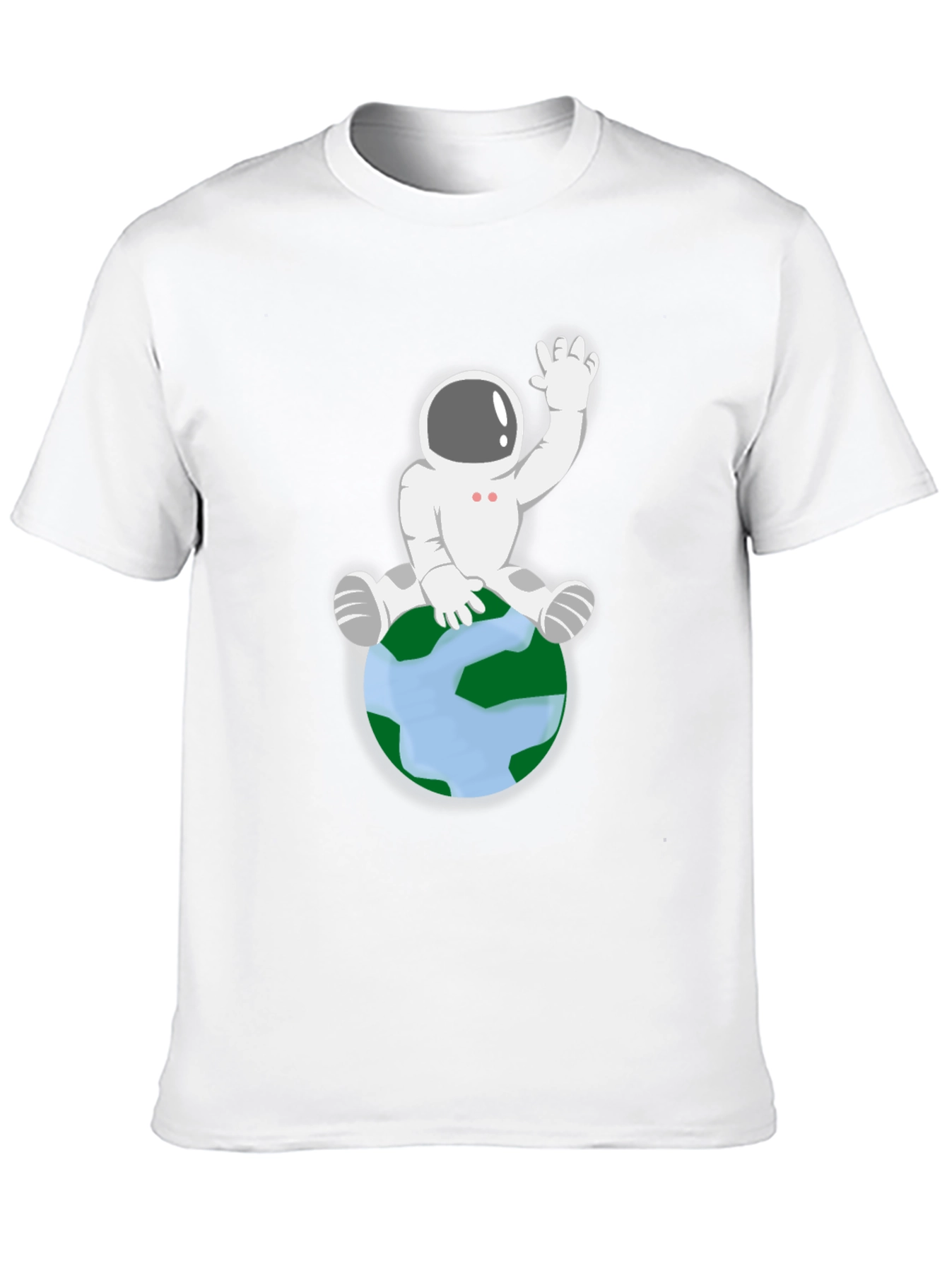 Astronaut Sitting on Earth Graphic Tee - Black