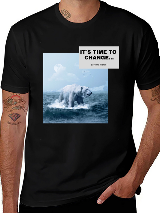 Eco-Conscious Polar Bear Graphic T-Shirt