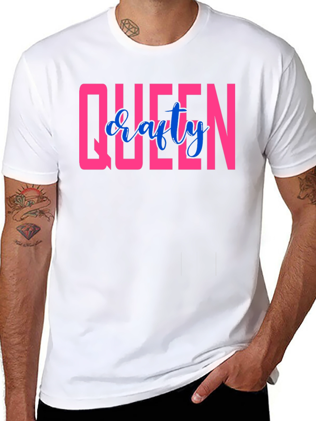 Queen Crafty T-Shirt - Black Crew Neck Tee