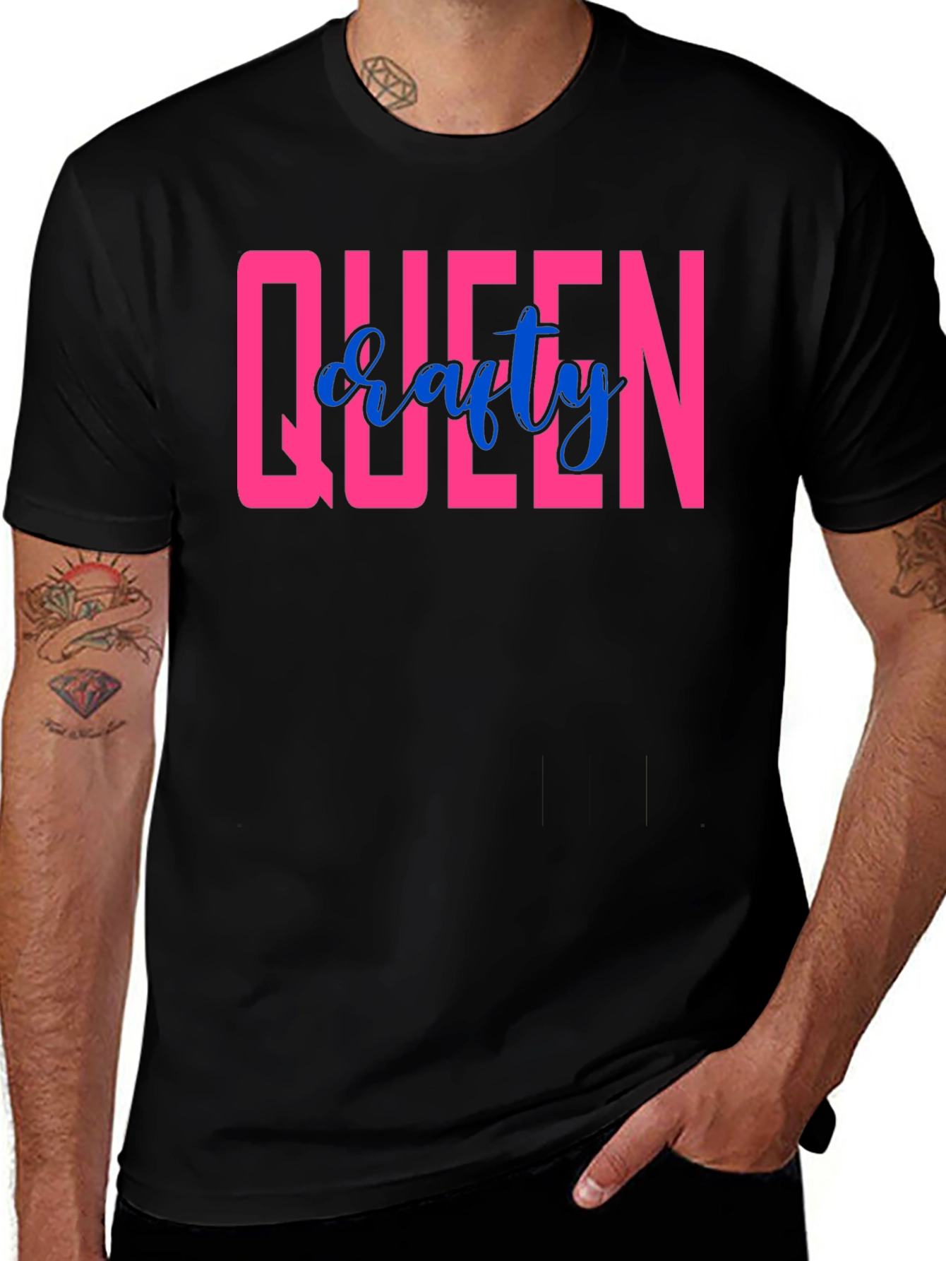 Queen Crafty T-Shirt - Black Crew Neck Tee