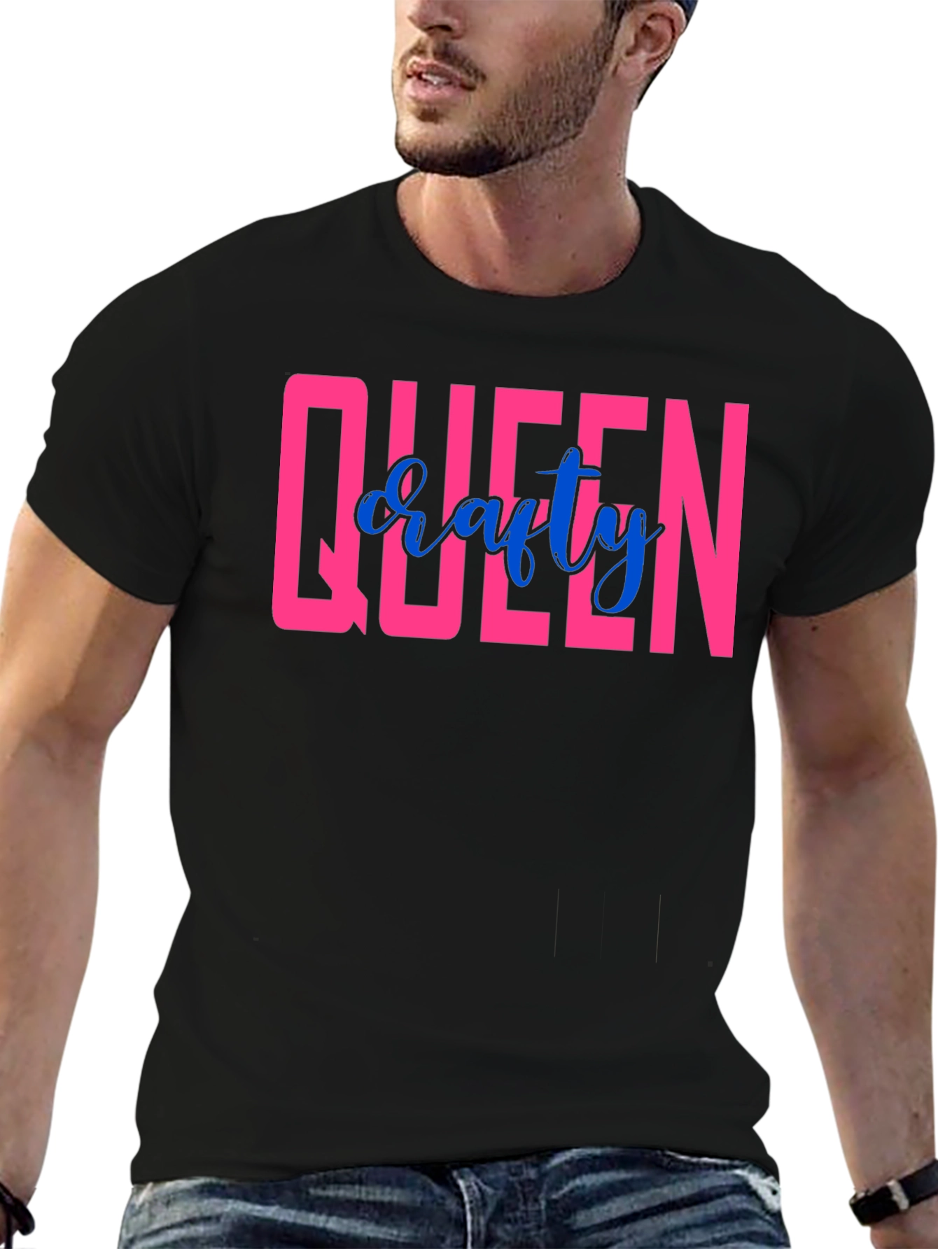 Queen Crafty T-Shirt - Black Crew Neck Tee