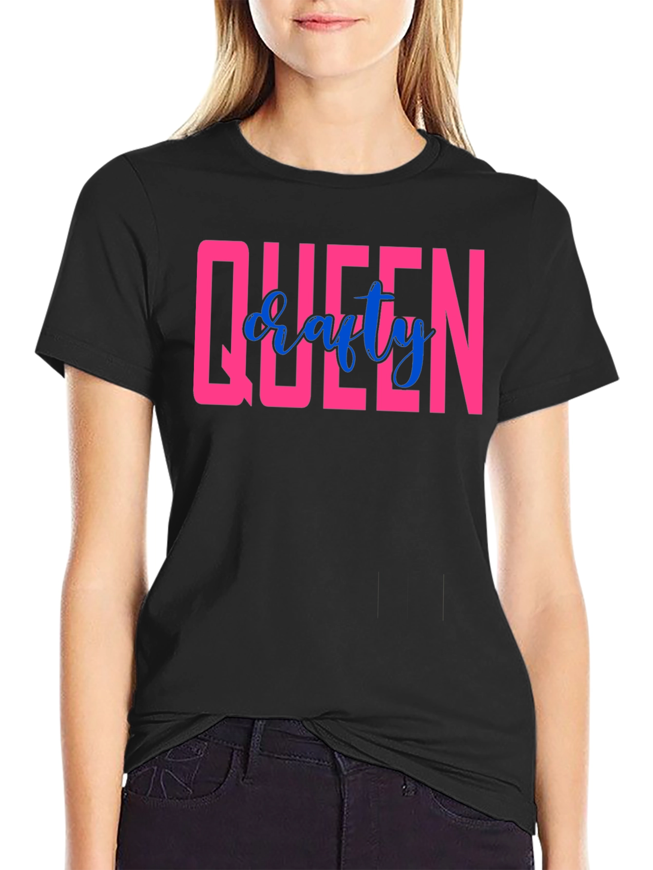 Queen Crafty T-Shirt - Black Crew Neck Tee
