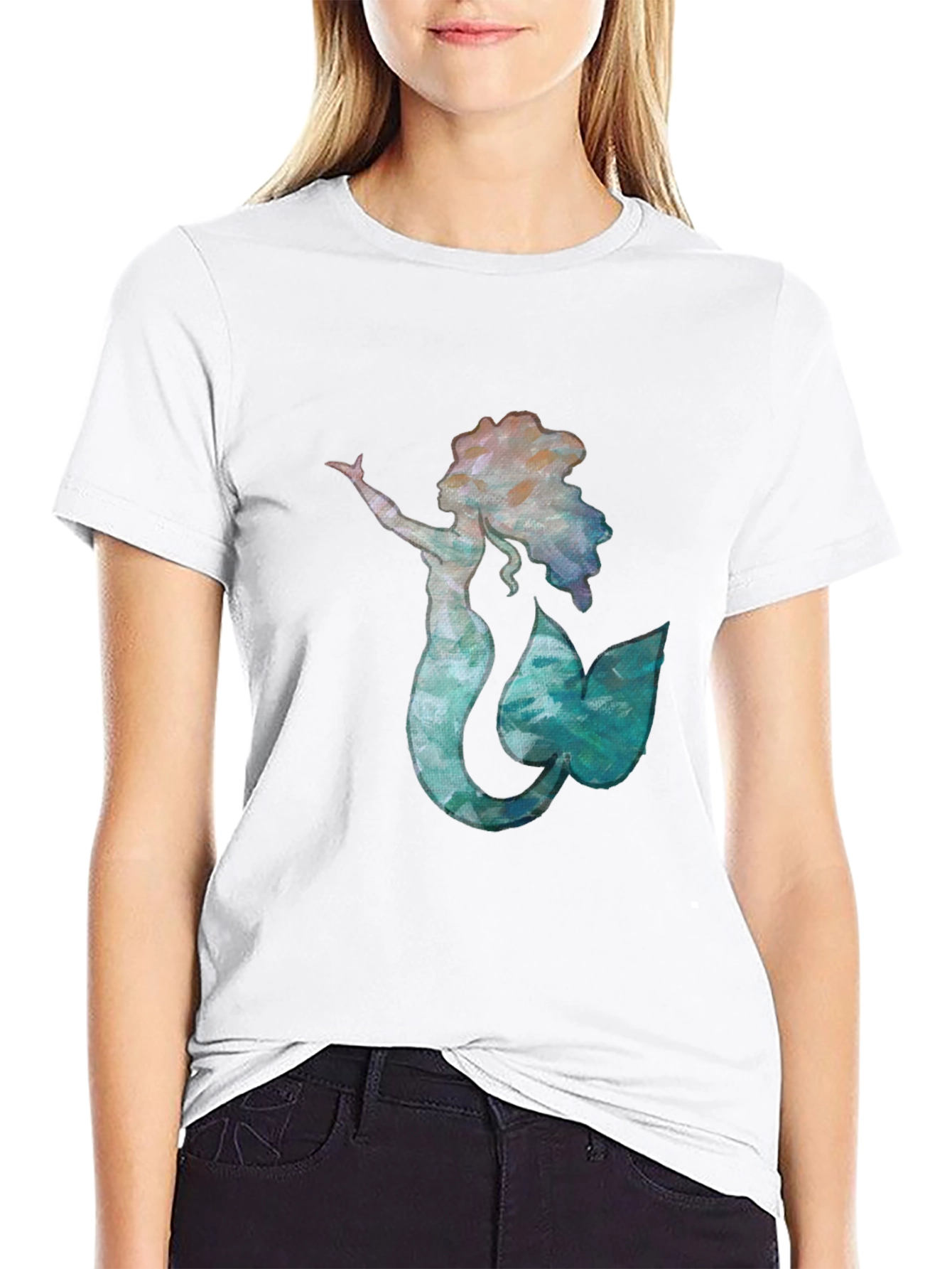 Mermaid Graphic Black Tee - Unique Ocean Lover Shirt
