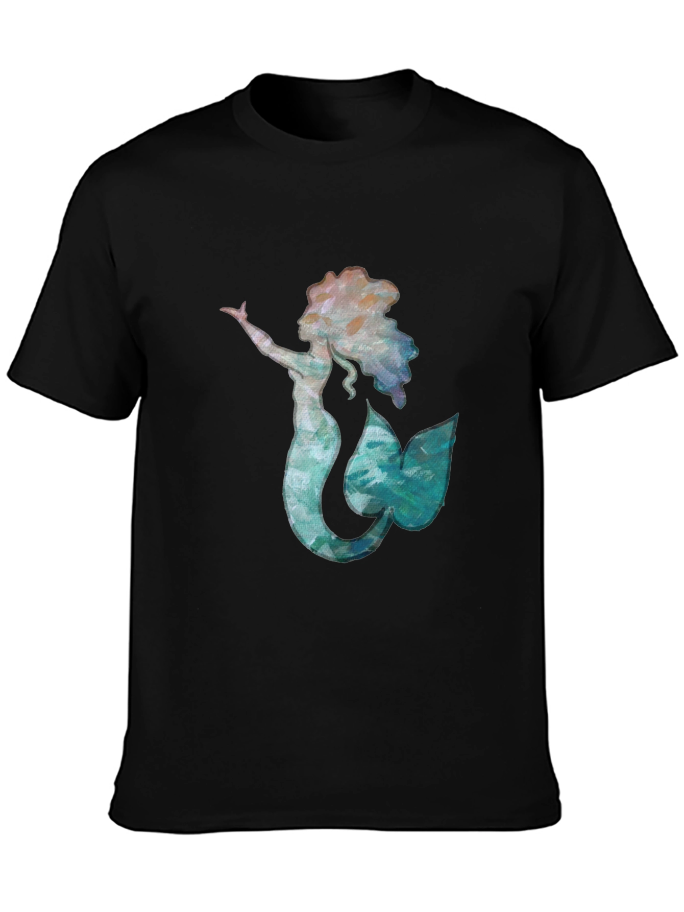 Mermaid Graphic Black Tee - Unique Ocean Lover Shirt