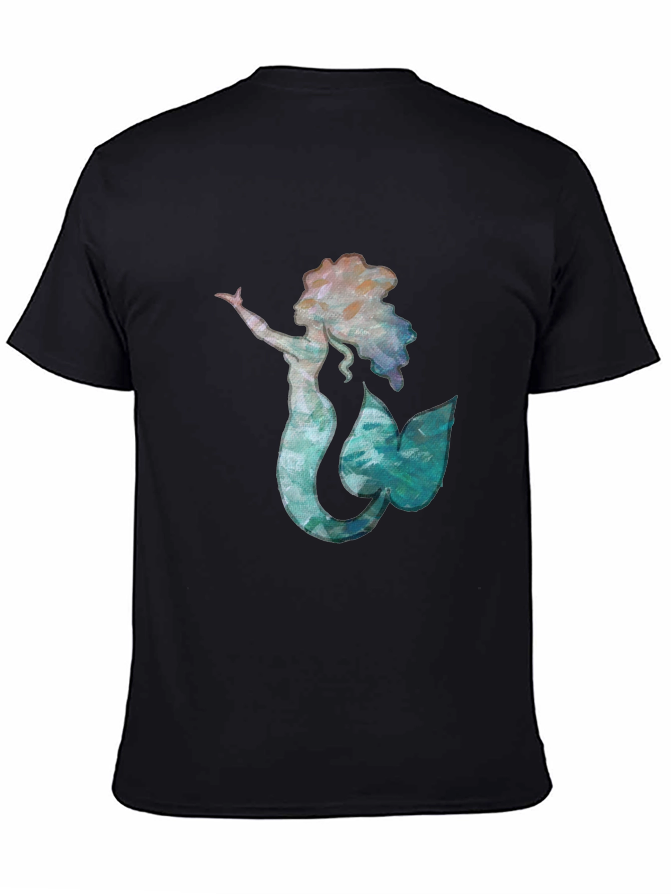 Mermaid Graphic Black Tee - Unique Ocean Lover Shirt