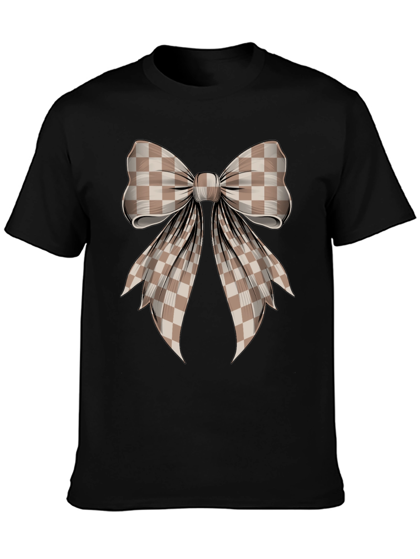 Checkered Bow Graphic T-Shirt
