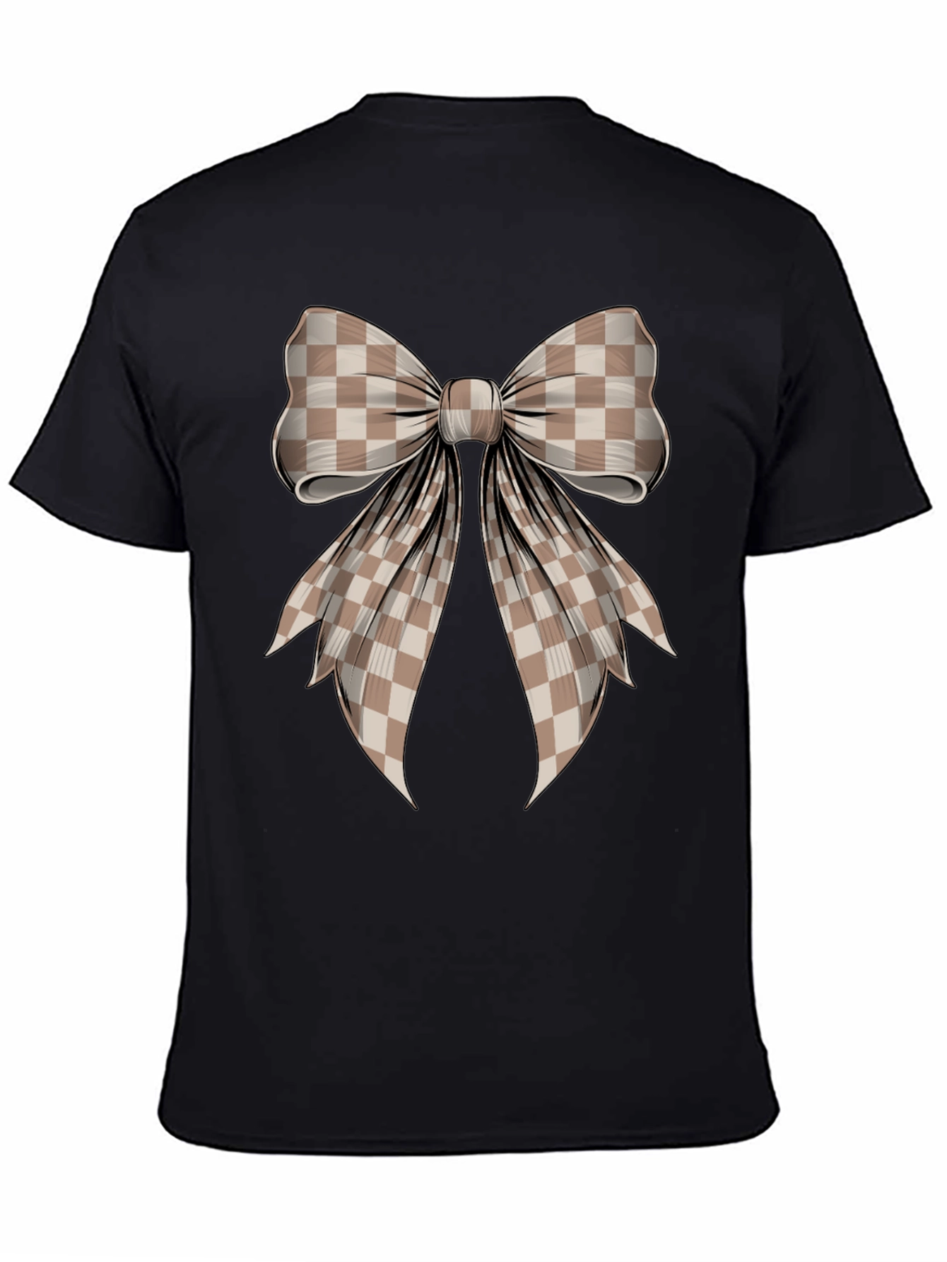 Checkered Bow Graphic T-Shirt