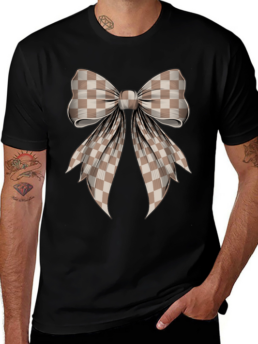 Checkered Bow Graphic T-Shirt