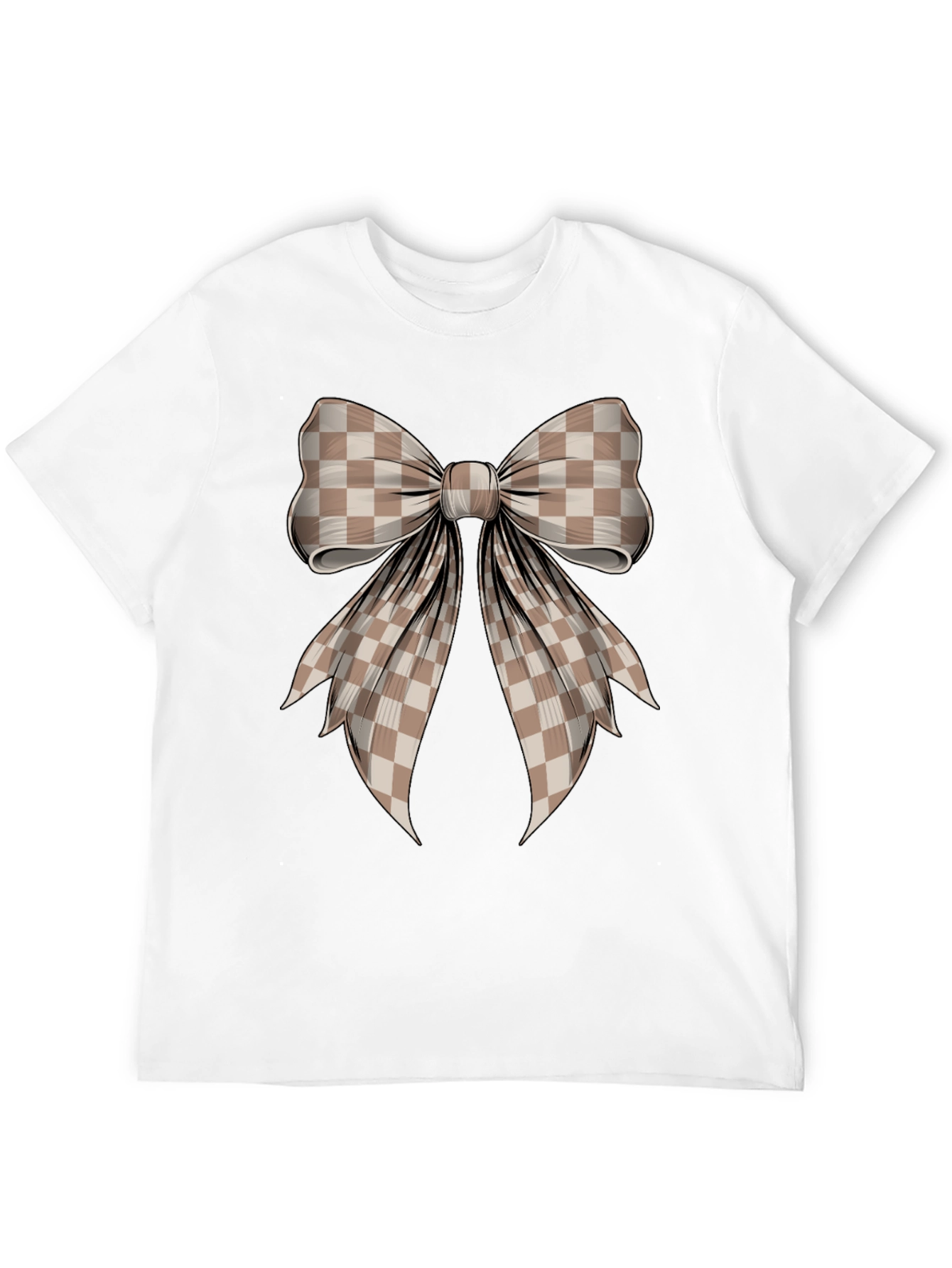 Checkered Bow Graphic T-Shirt