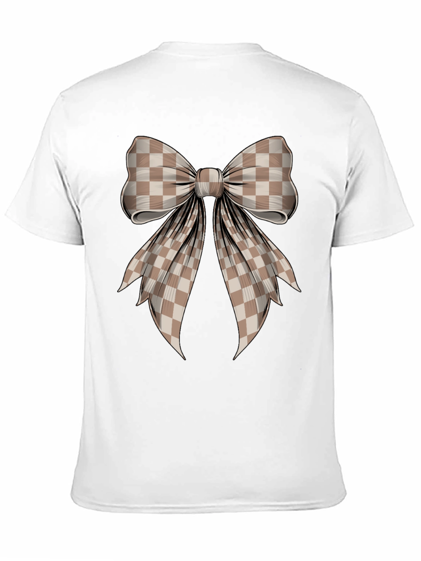 Checkered Bow Graphic T-Shirt