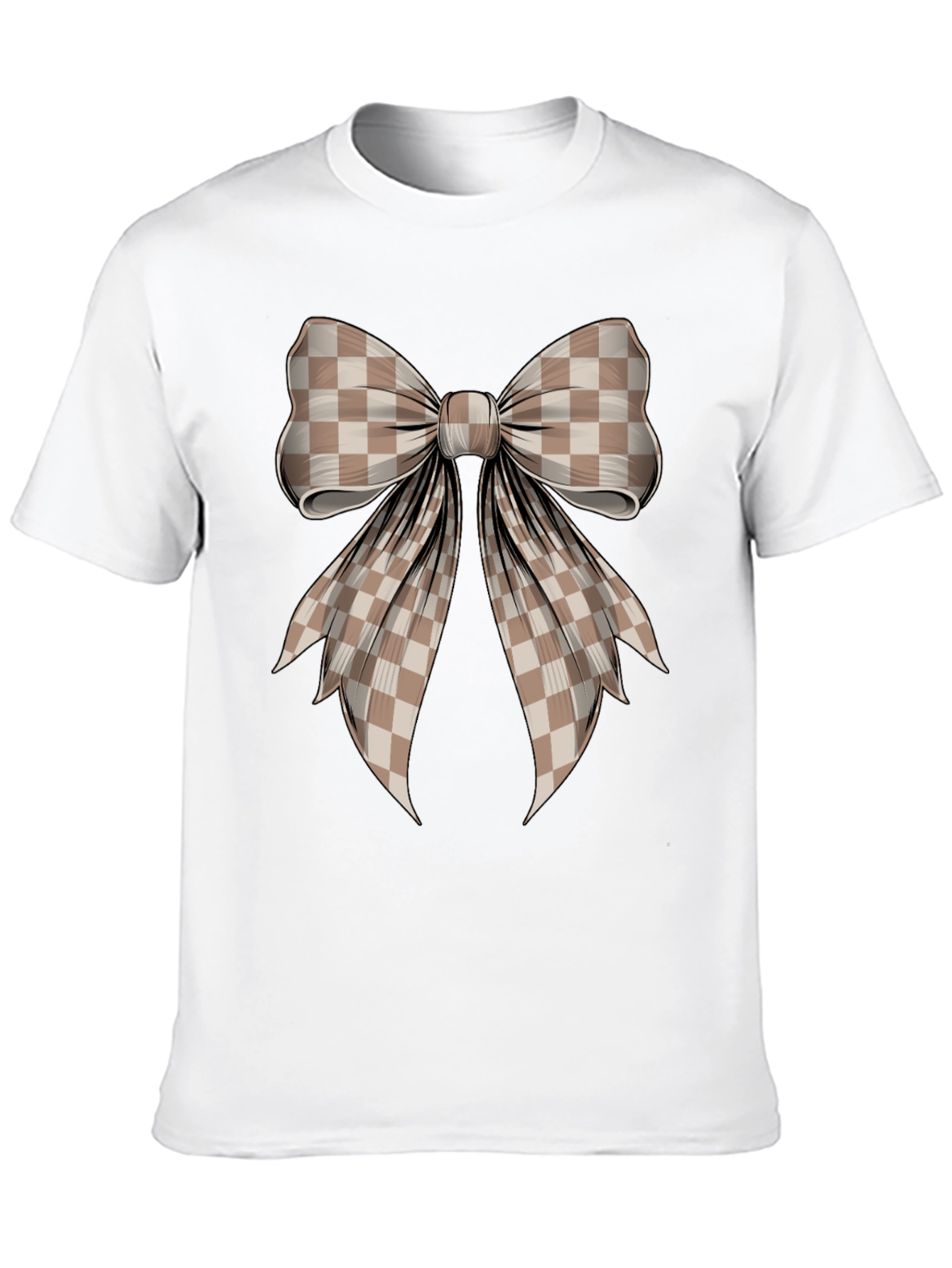Checkered Bow Graphic T-Shirt
