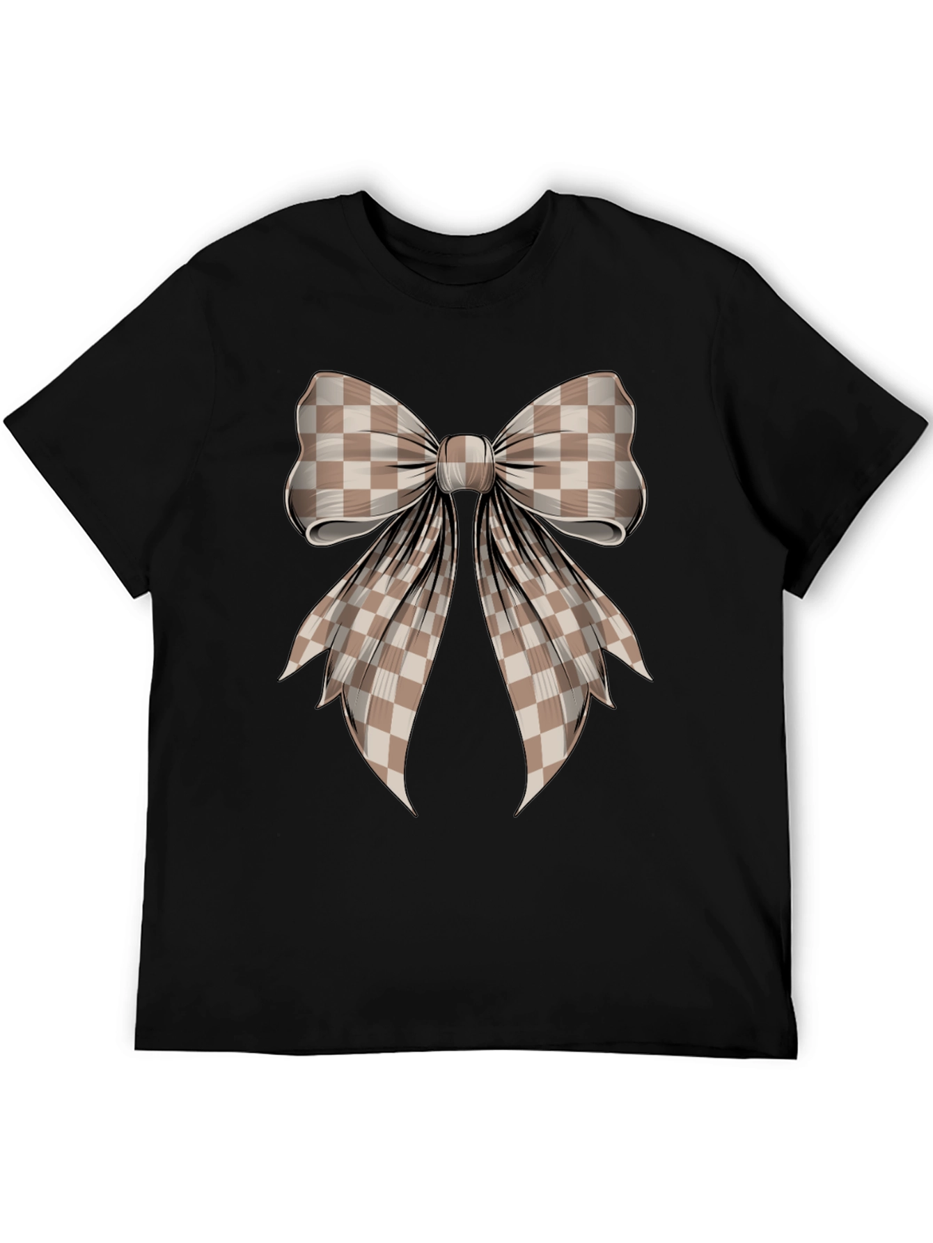 Checkered Bow Graphic T-Shirt
