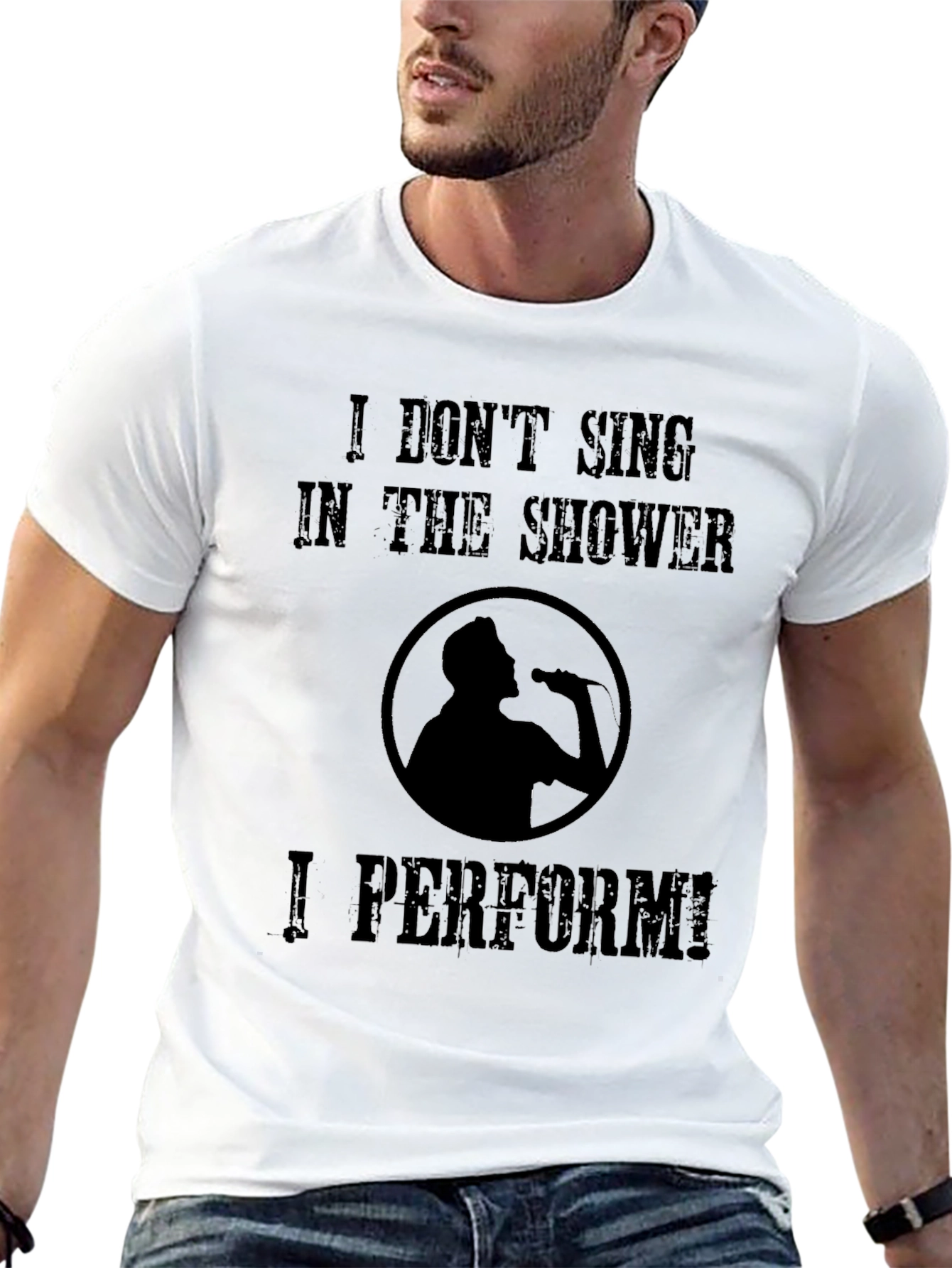 I Perform! Singer Silhouette Graphic Tee Shirt