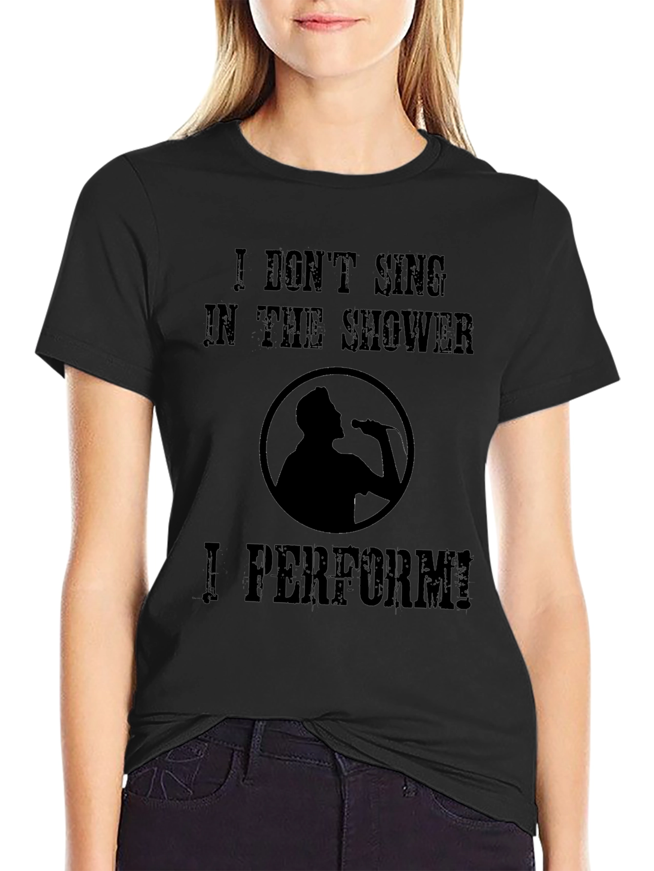 I Perform! Singer Silhouette Graphic Tee Shirt