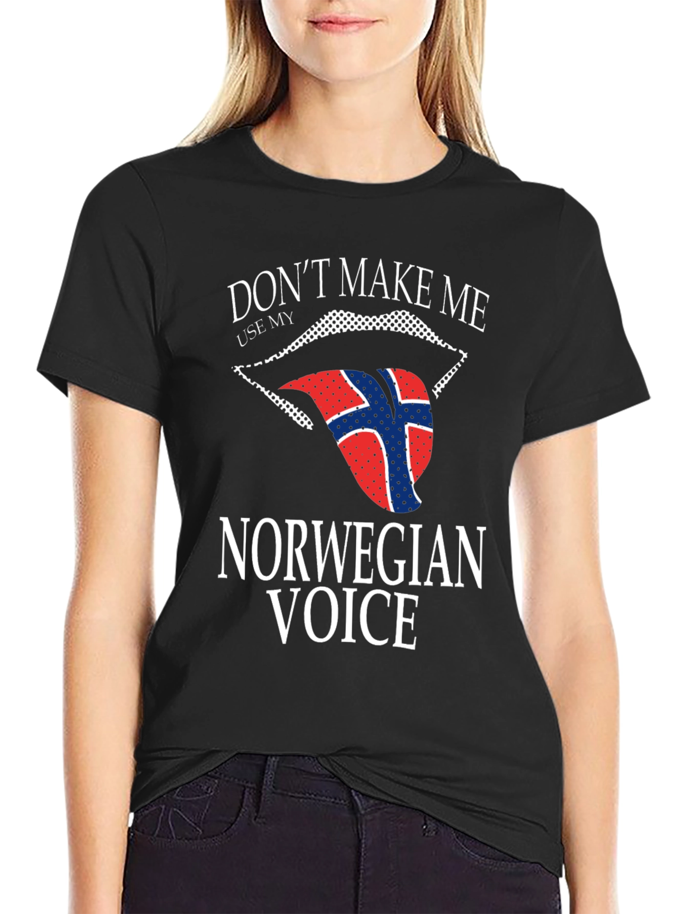 Norwegian Voice T-Shirt - Funny Flag Tongue Design