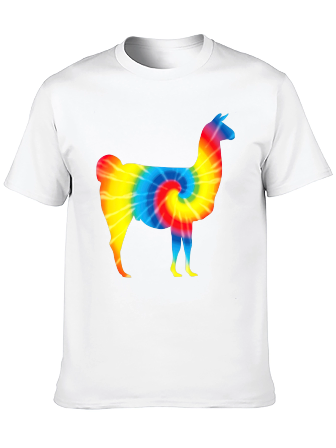 Tie-Dye Llama Graphic T-Shirt - Mens Black Tee