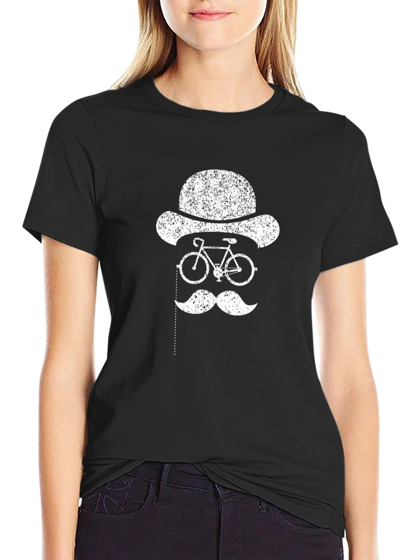 Bicycle Monocle T-Shirt - Distressed Graphic Tee