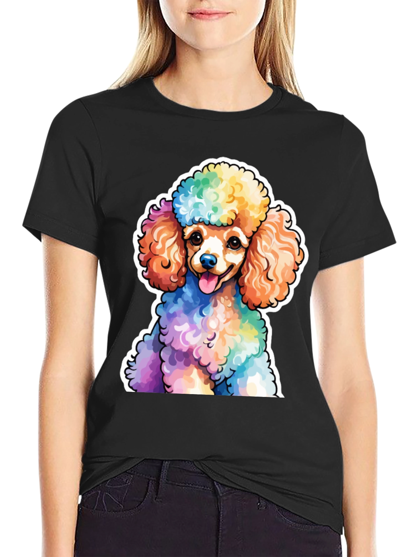 Rainbow Poodle Graphic Tee - Fun Stylish & Unique