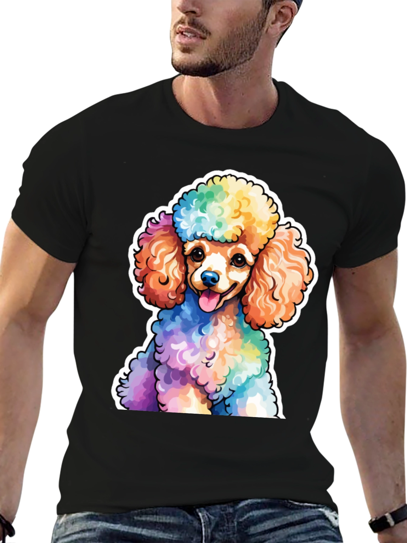 Rainbow Poodle Graphic Tee - Fun Stylish & Unique