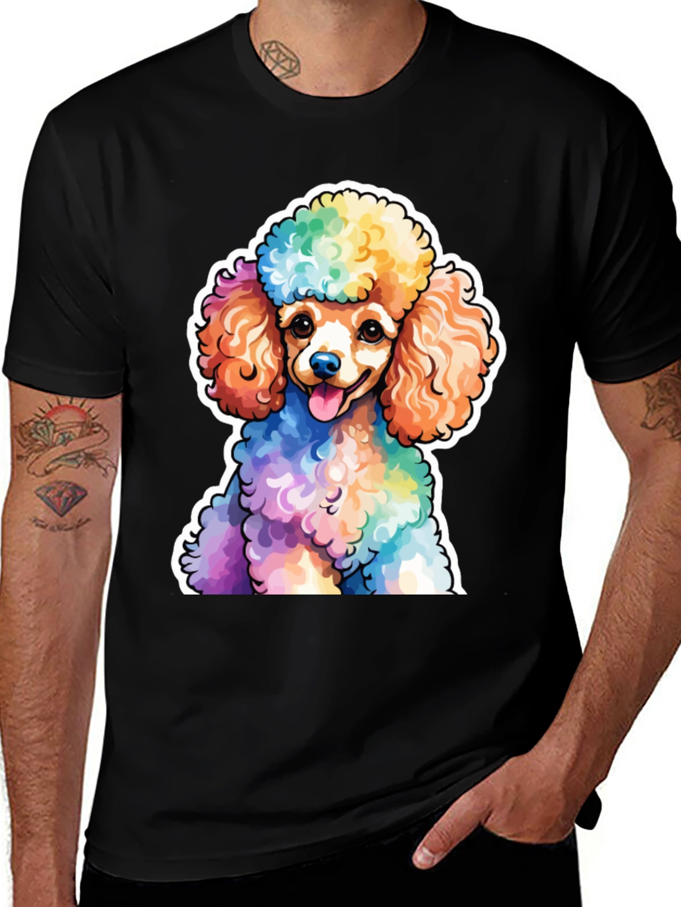 Rainbow Poodle Graphic Tee - Fun Stylish & Unique