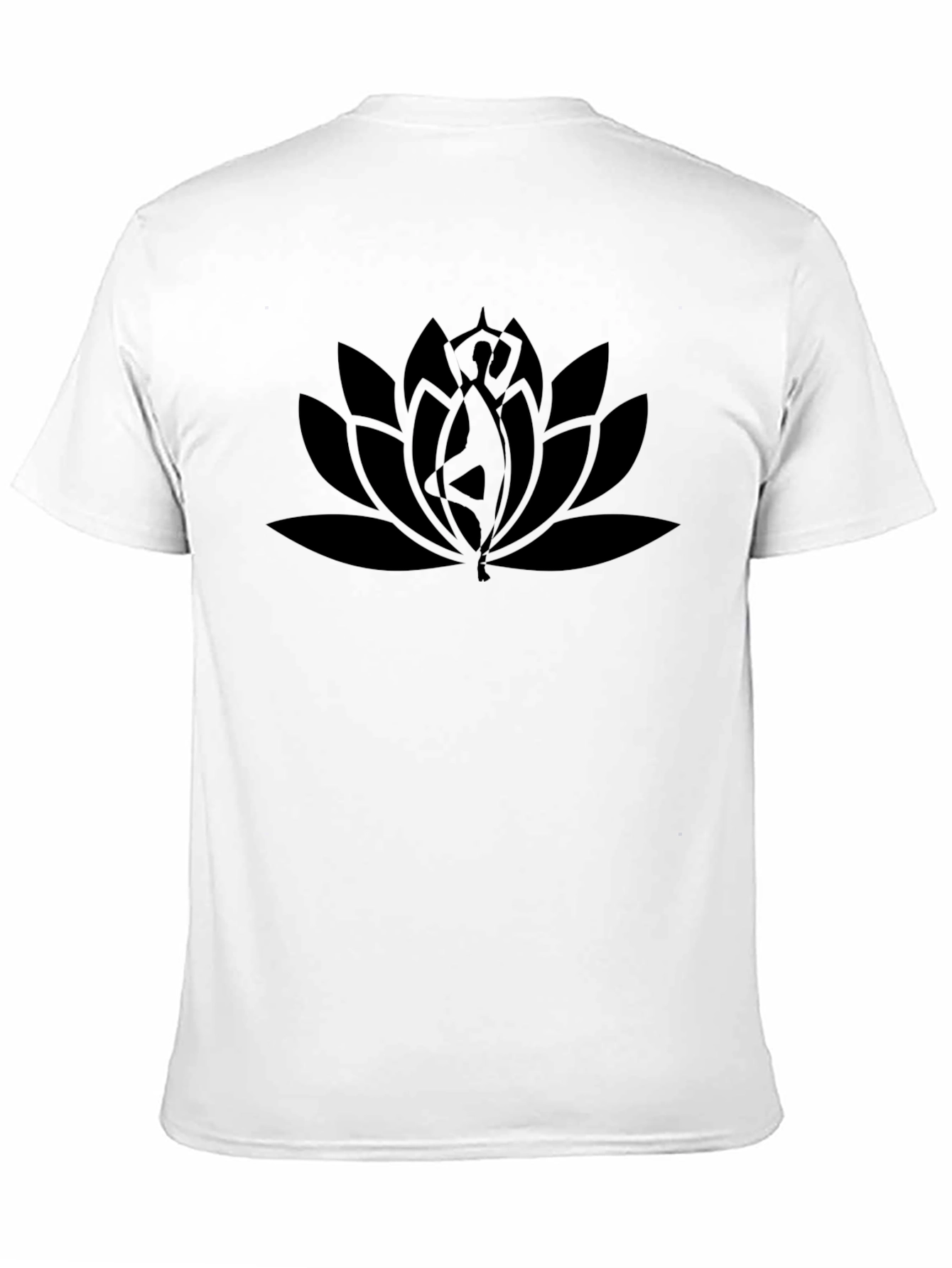 Lotus Pose T-Shirt - Black Yoga Design