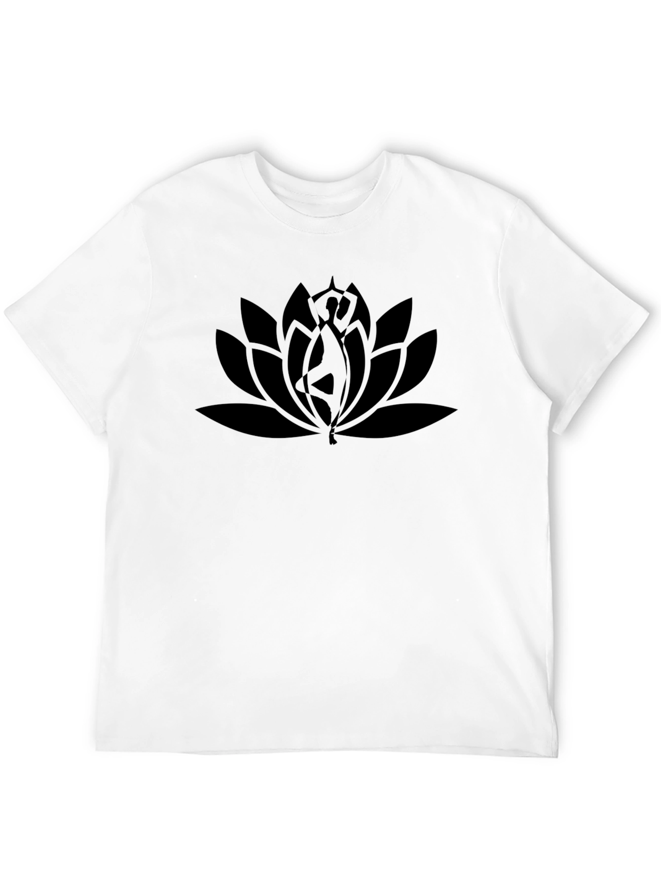 Lotus Pose T-Shirt - Black Yoga Design