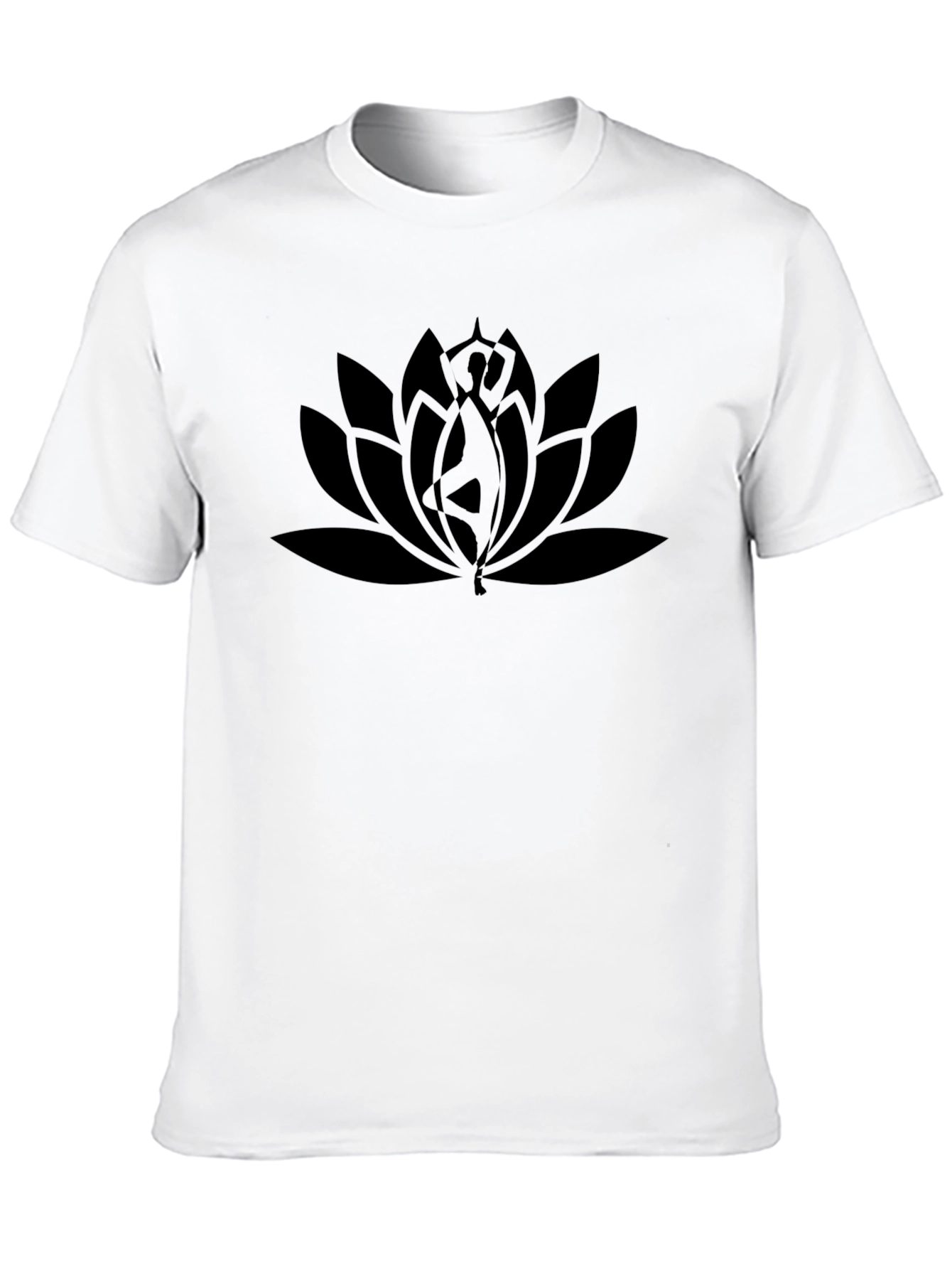 Lotus Pose T-Shirt - Black Yoga Design