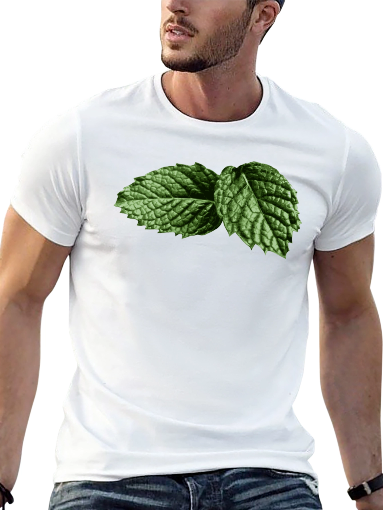 Mint Leaf Graphic T-Shirt - Fresh & Cool Style