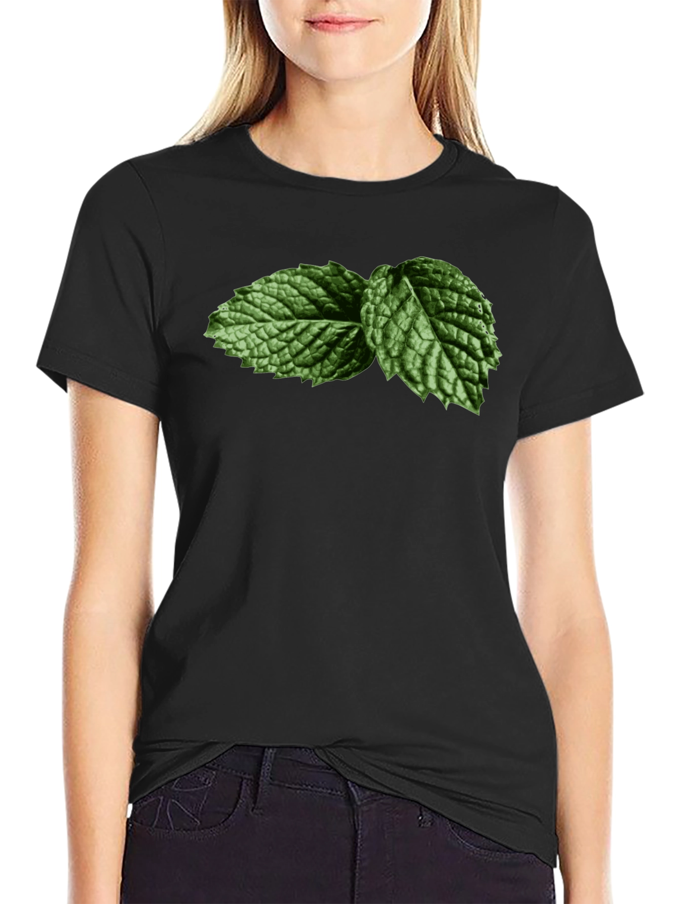 Mint Leaf Graphic T-Shirt - Fresh & Cool Style