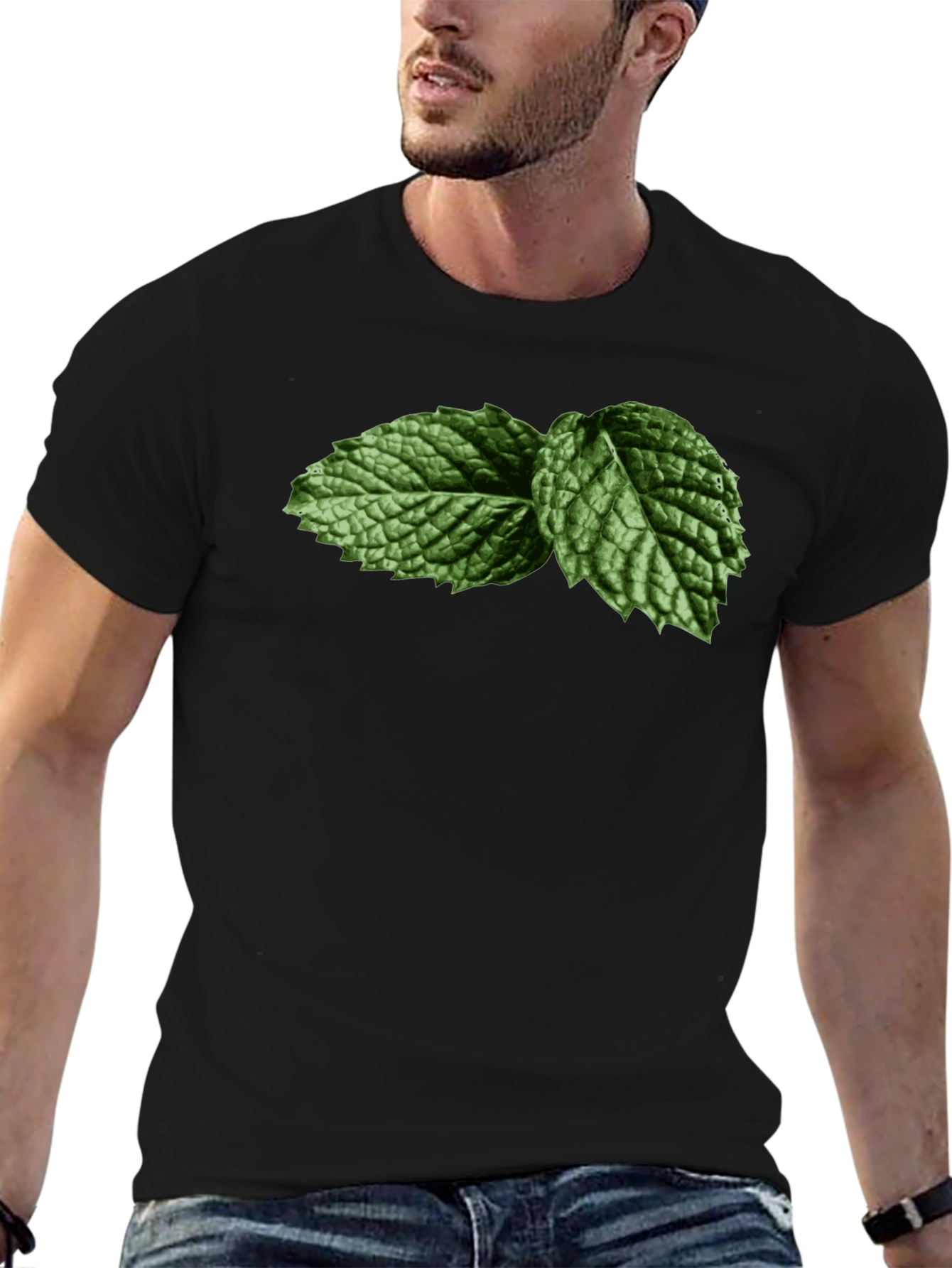 Mint Leaf Graphic T-Shirt - Fresh & Cool Style