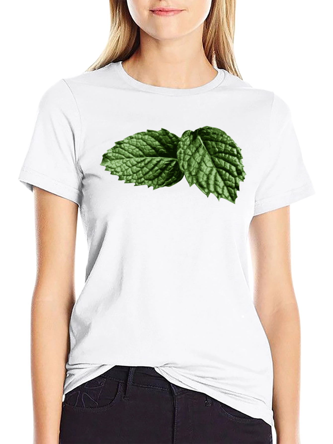 Mint Leaf Graphic T-Shirt - Fresh & Cool Style