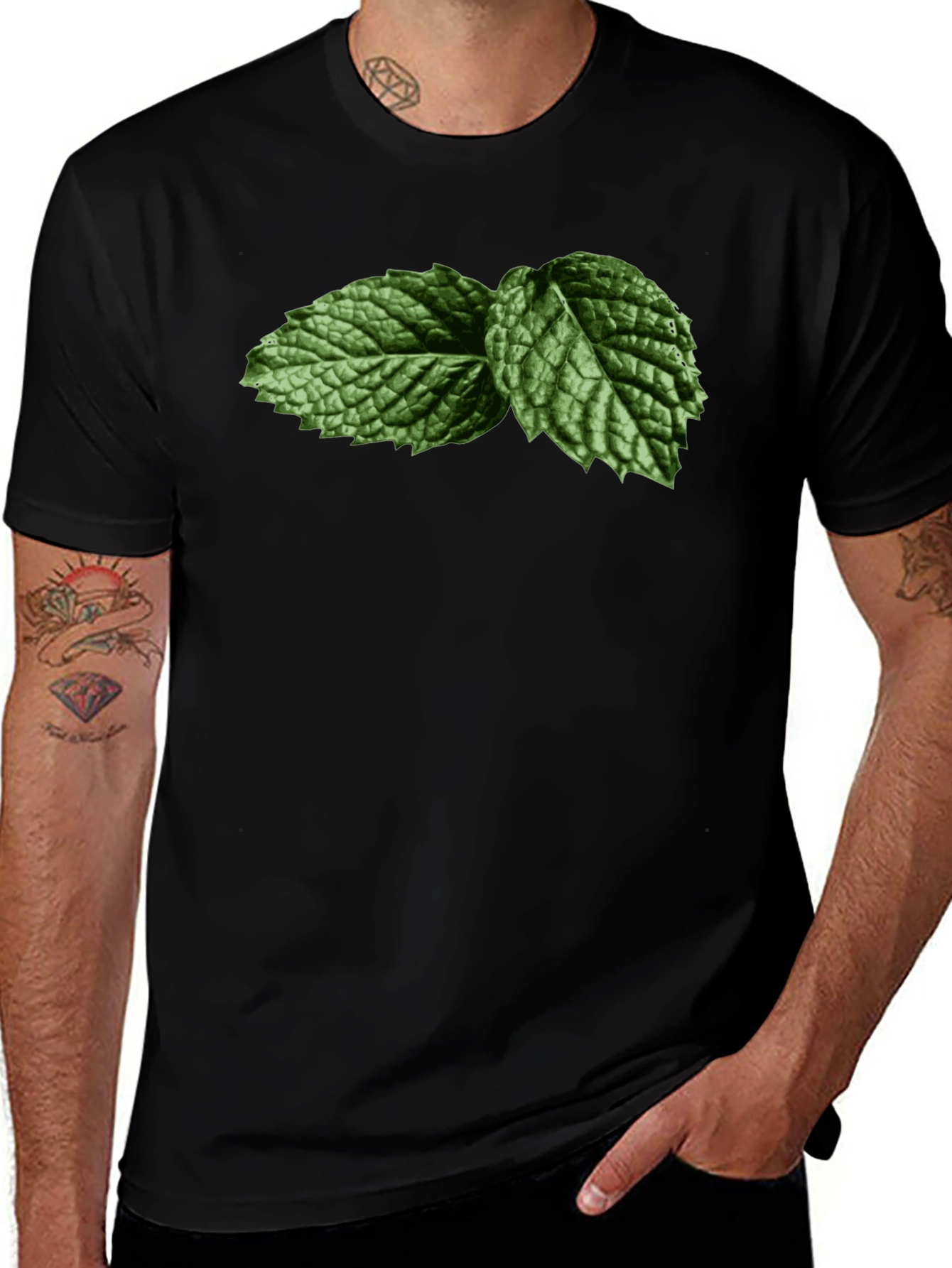 Mint Leaf Graphic T-Shirt - Fresh & Cool Style