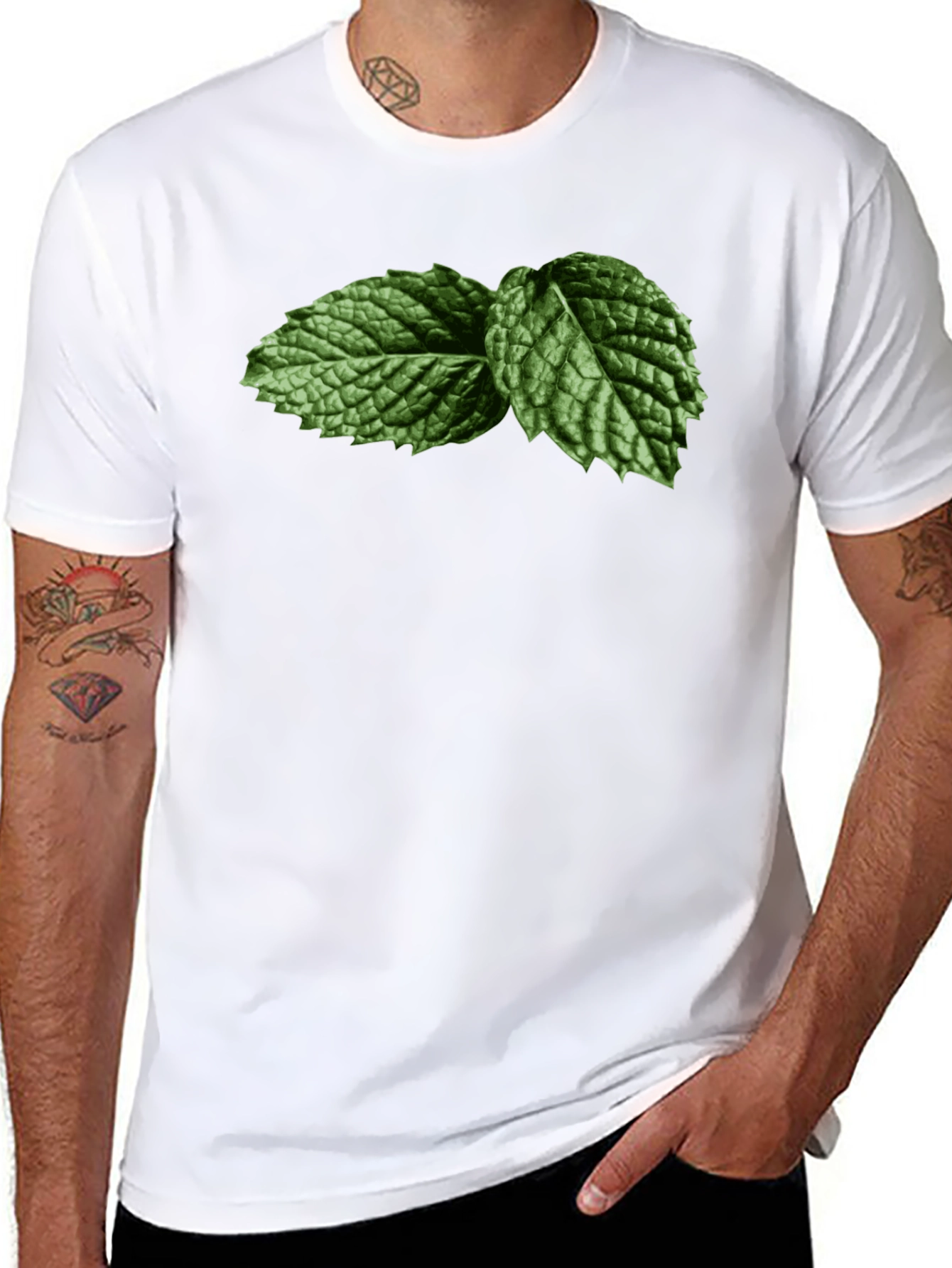 Mint Leaf Graphic T-Shirt - Fresh & Cool Style