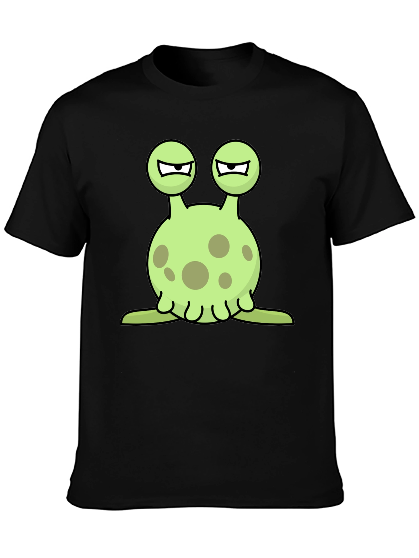 Cartoon Alien Graphic Black T-Shirt