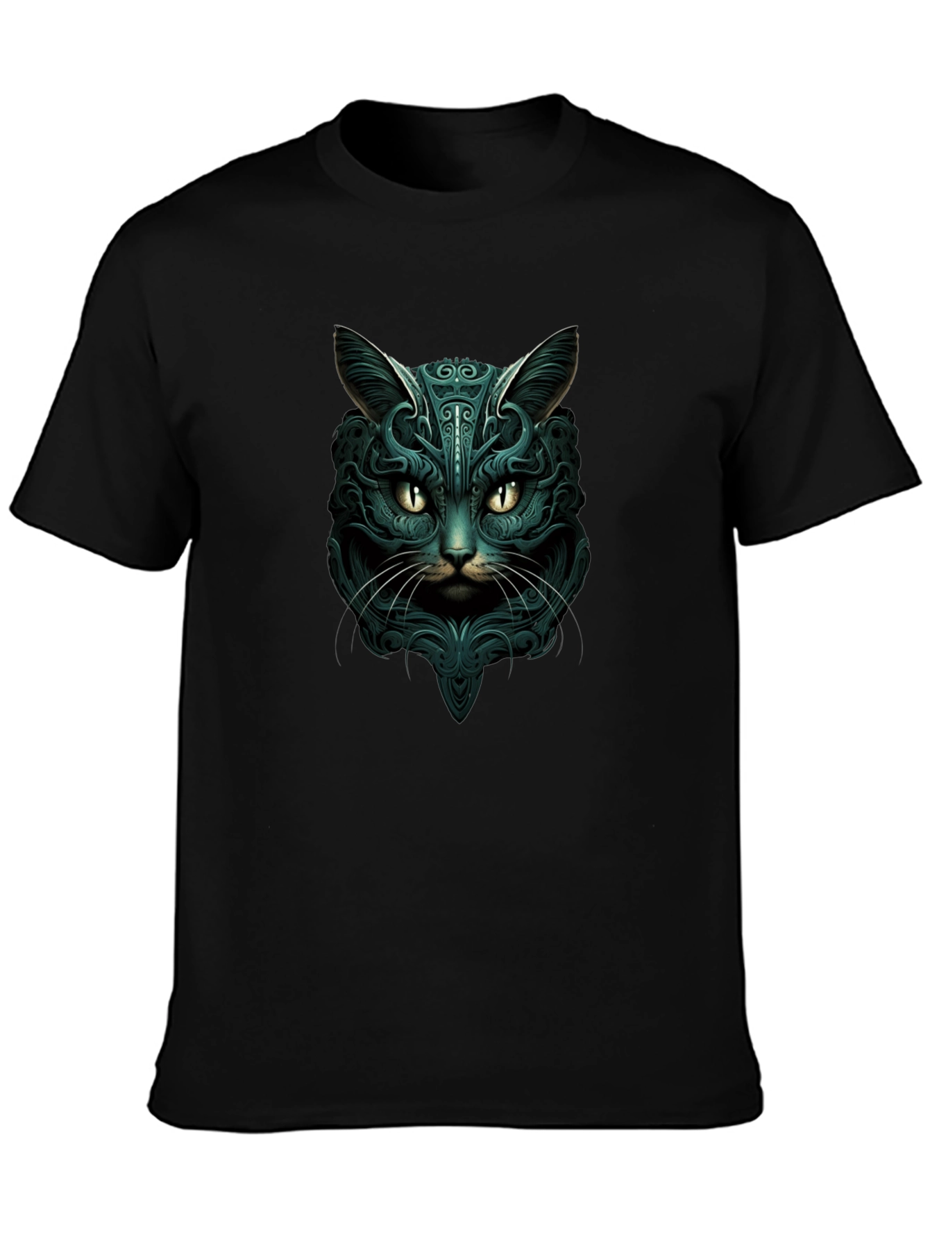 Mystic Cat Graphic Tee - Black