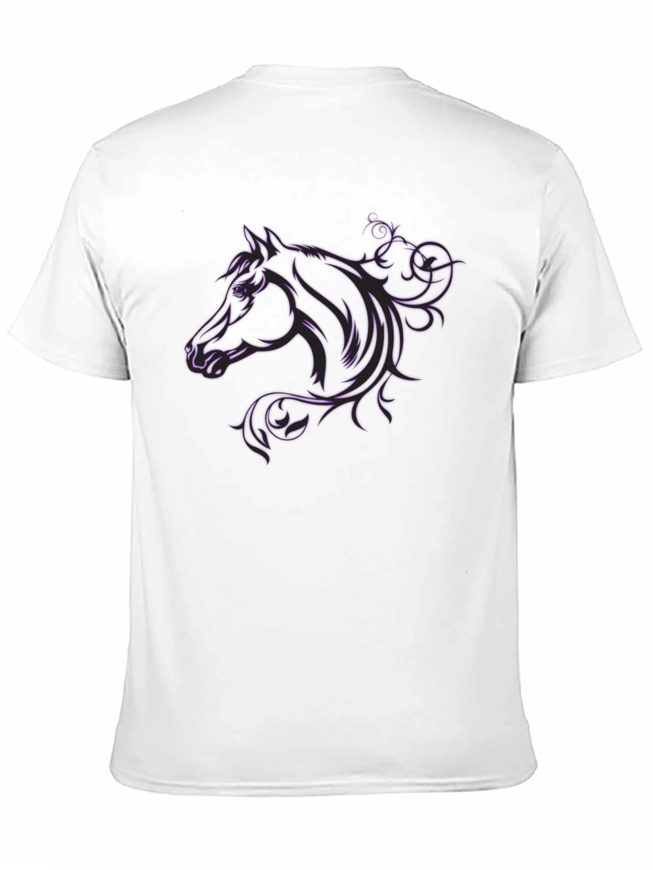 Black T-Shirt with Horse Design