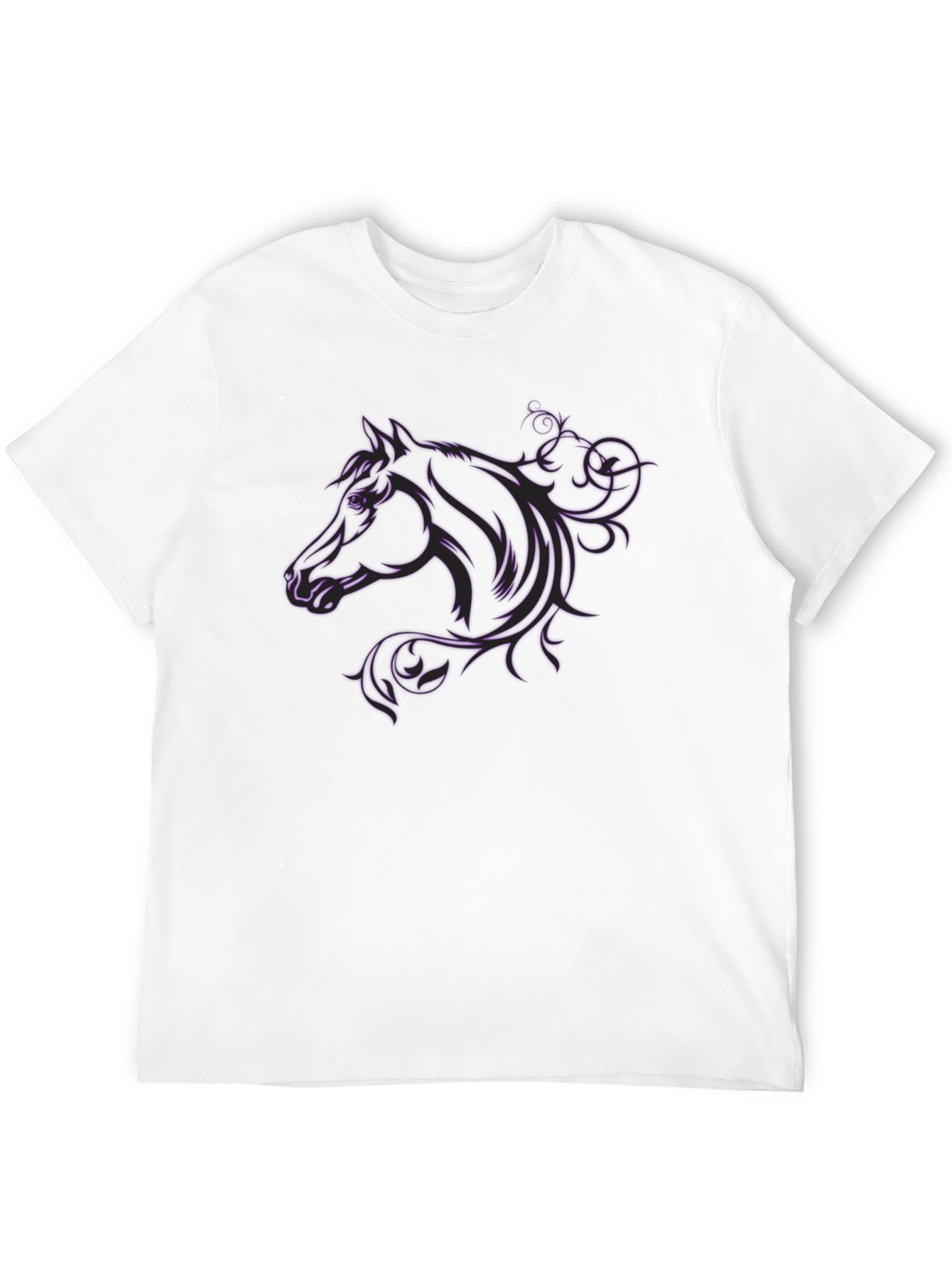 Black T-Shirt with Horse Design