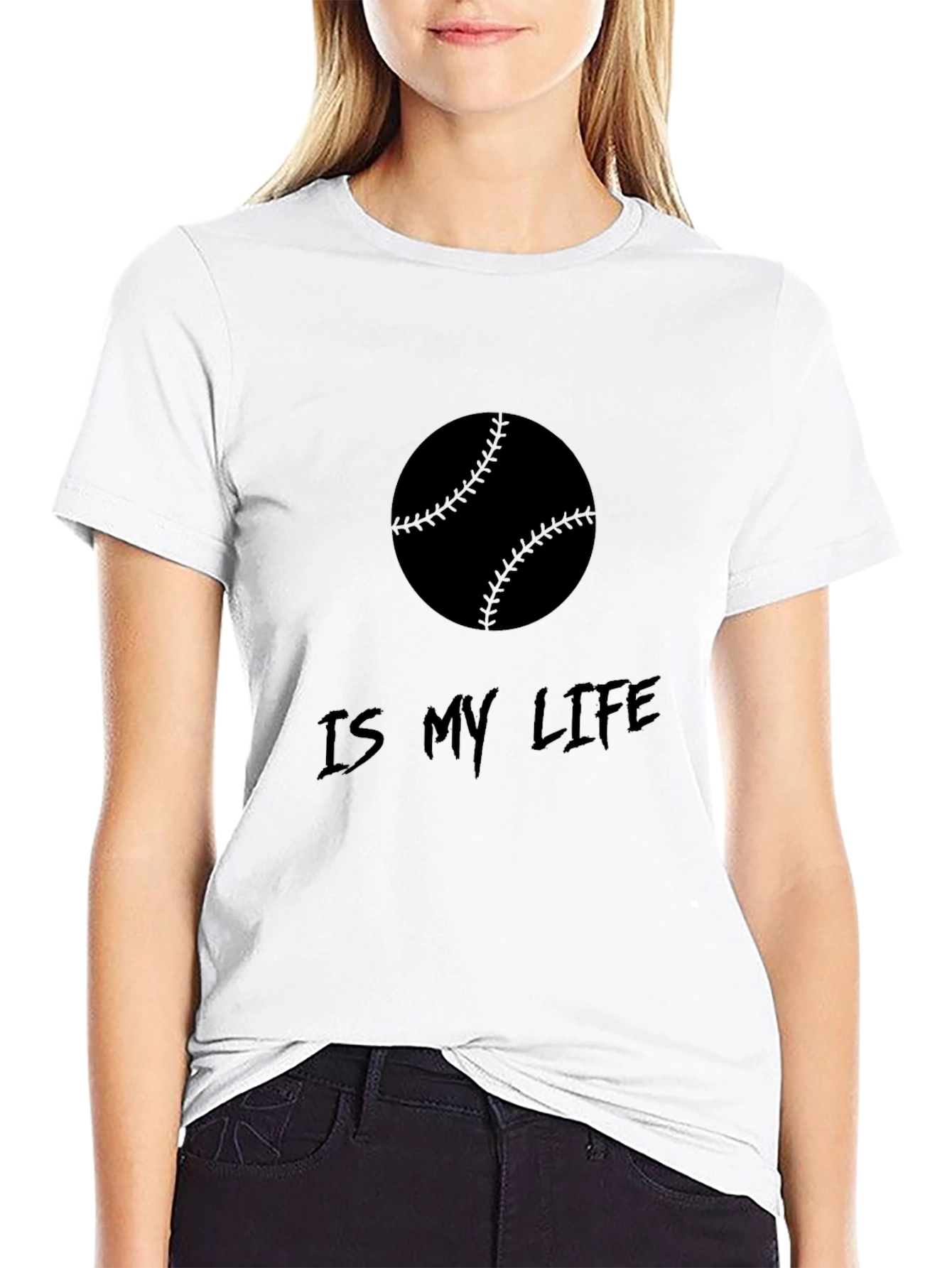 Baseball Is My Life Black Graphic Tee