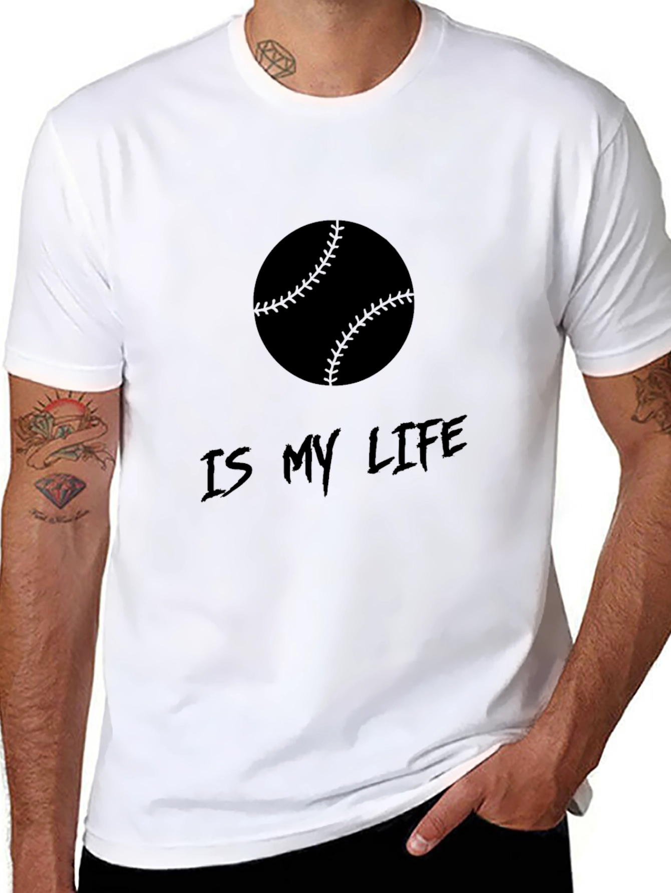 Baseball Is My Life Black Graphic Tee