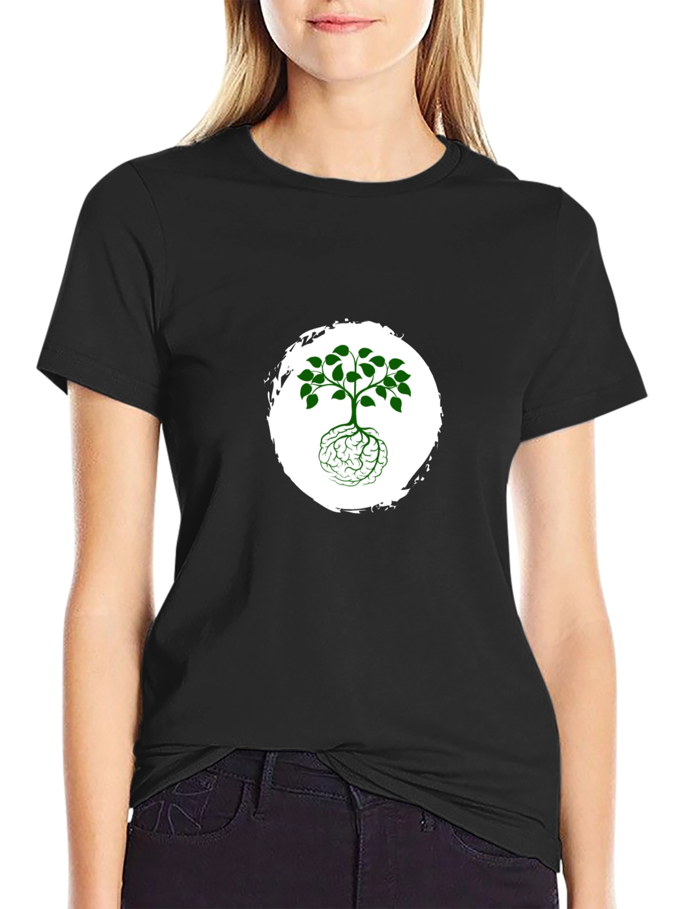 Brain Tree Graphic Black T-Shirt