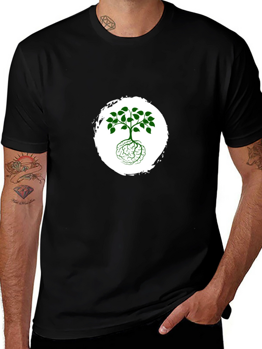 Brain Tree Graphic Black T-Shirt