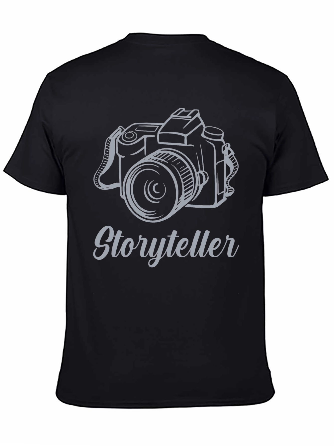 Storyteller Camera Graphic Tee - Black Cotton T-Shirt
