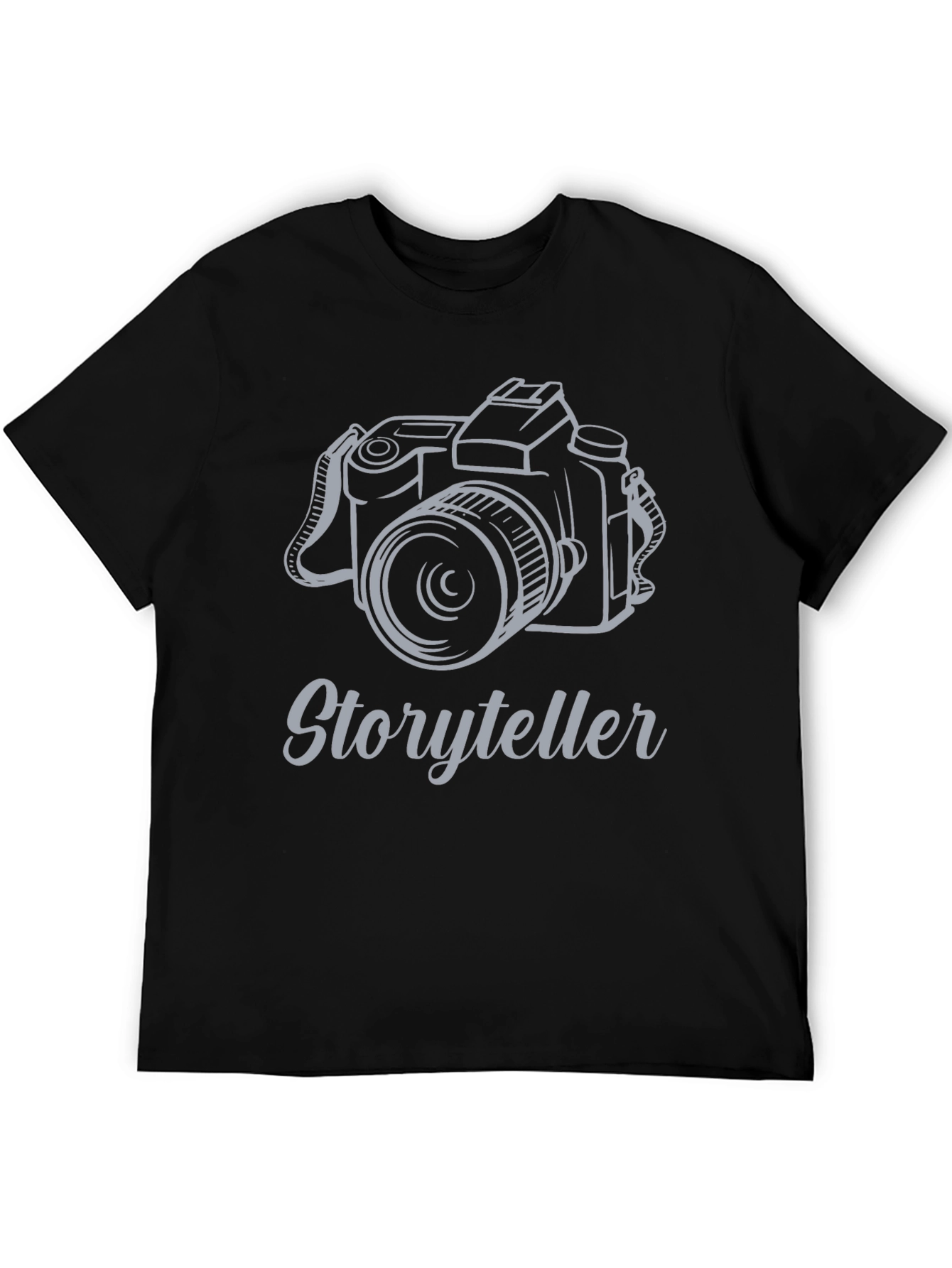 Storyteller Camera Graphic Tee - Black Cotton T-Shirt