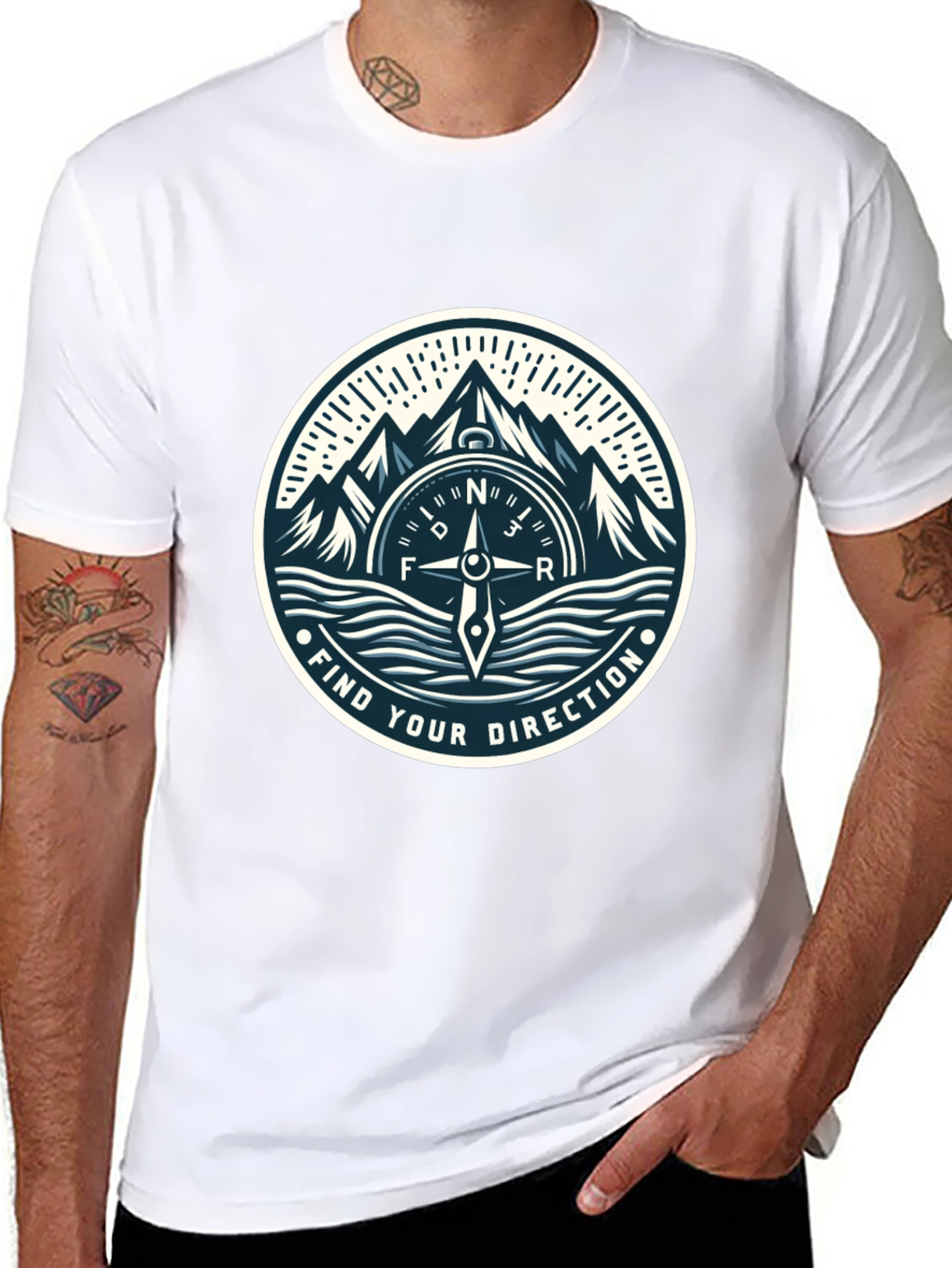 Direction Compass Graphic Tee - Adventure Awaits!