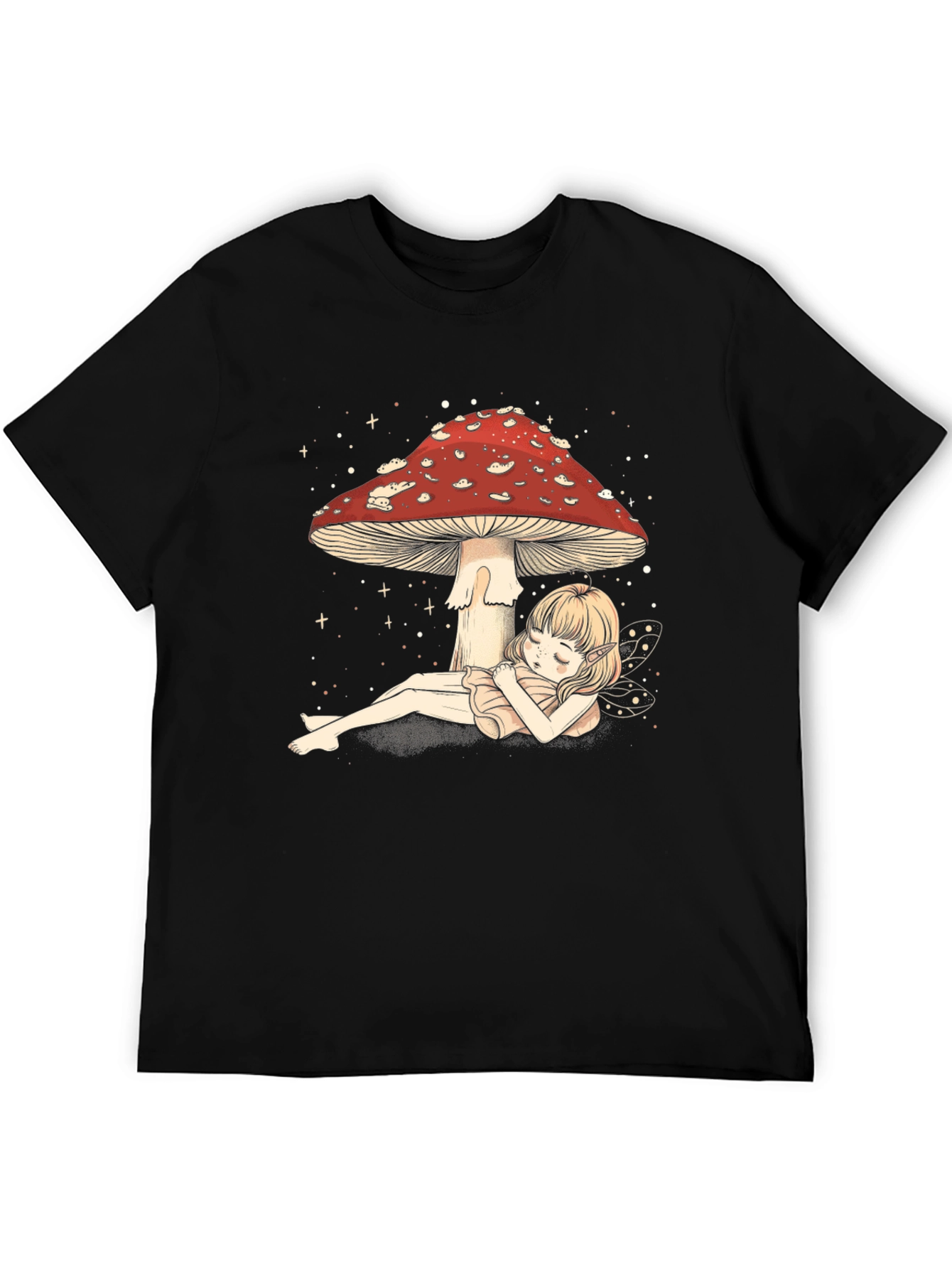 Mushroom Fairy Graphic Tee - Whimsical Comfort