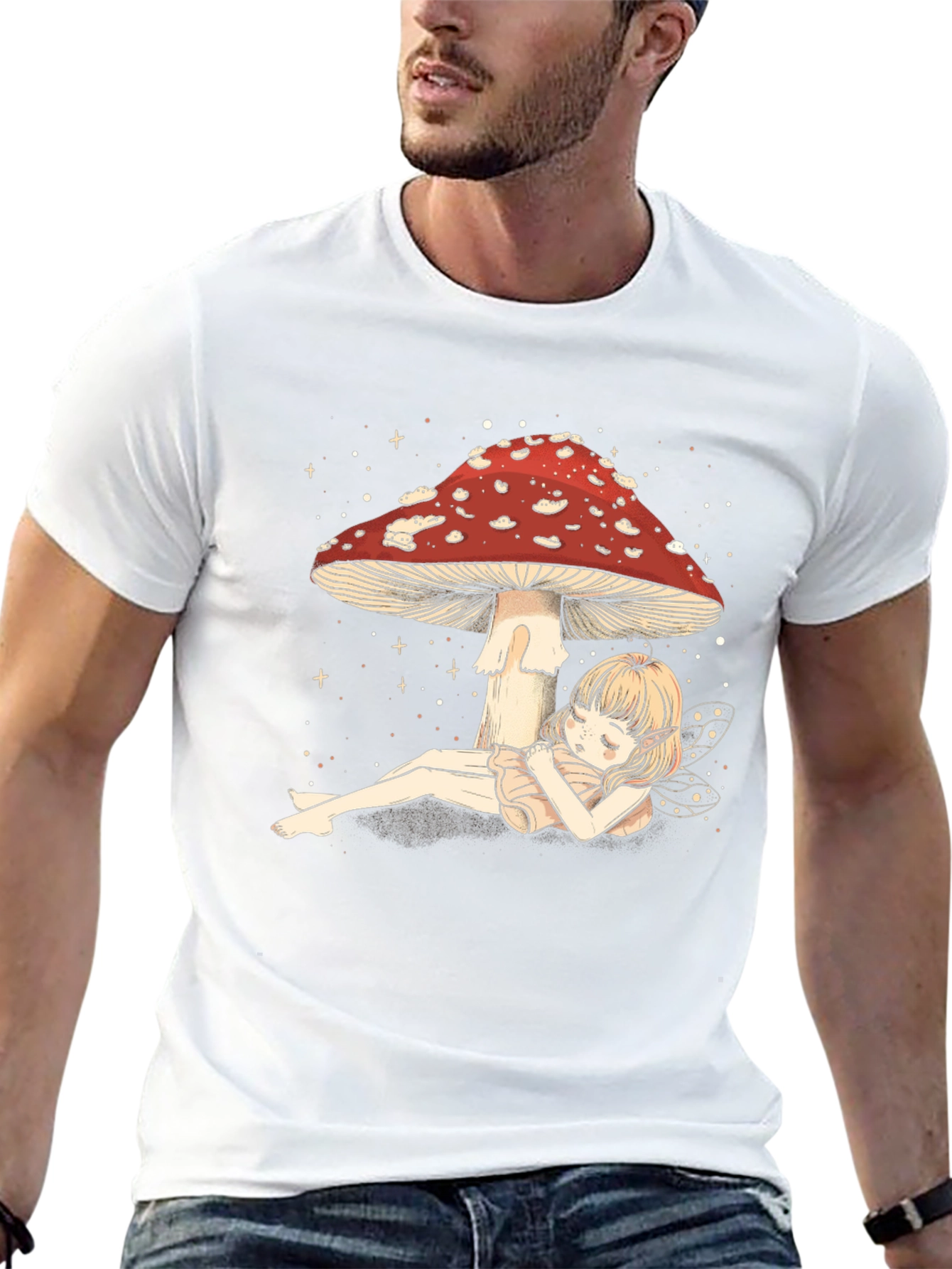 Mushroom Fairy Graphic Tee - Whimsical Comfort