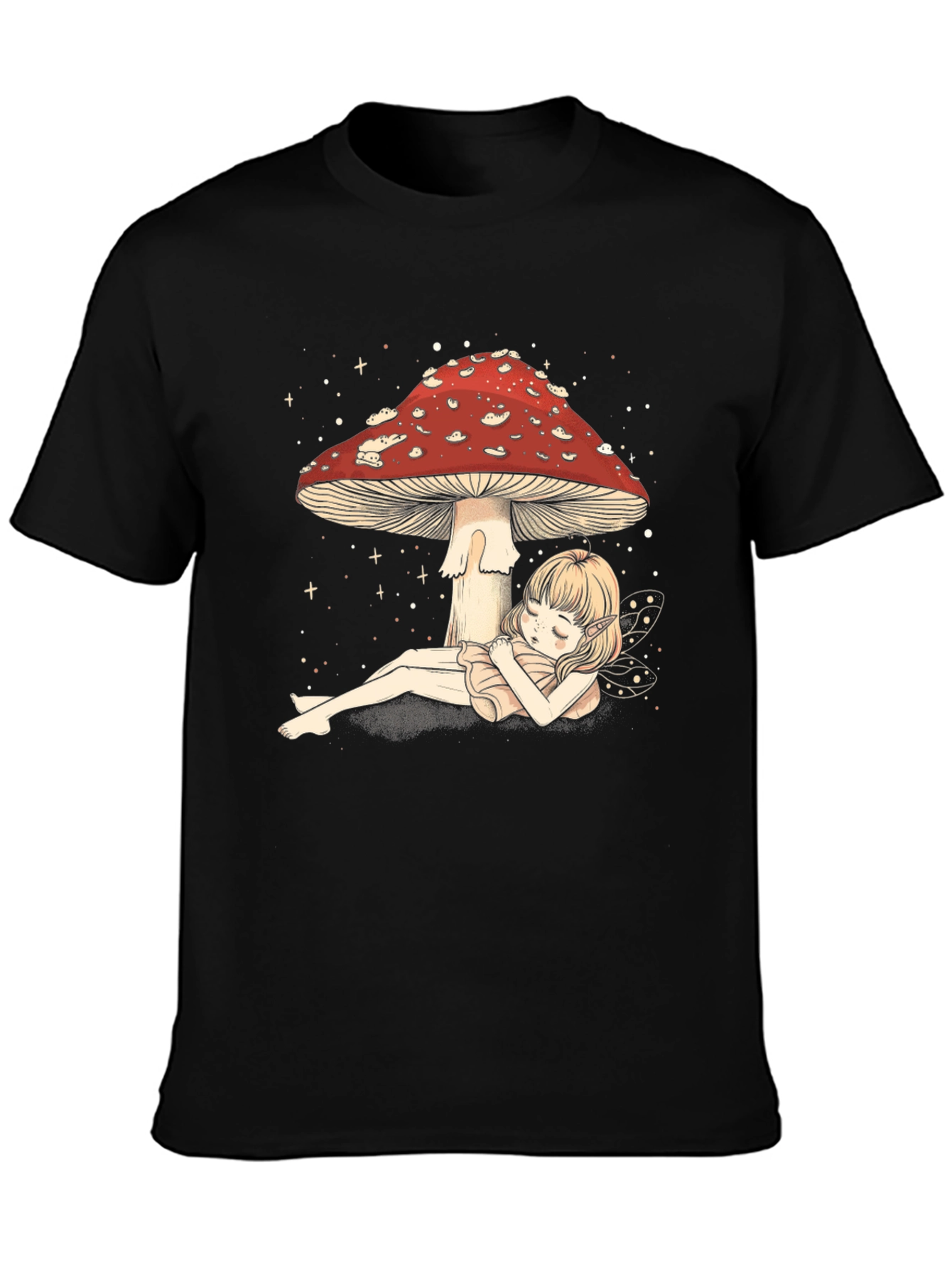 Mushroom Fairy Graphic Tee - Whimsical Comfort