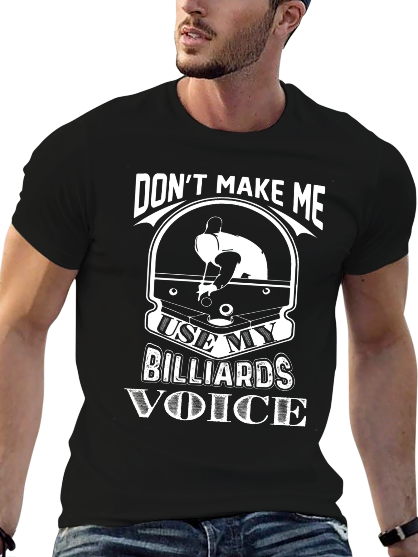 Billiards Voice Graphic T-Shirt - Funny Pool Player Tee